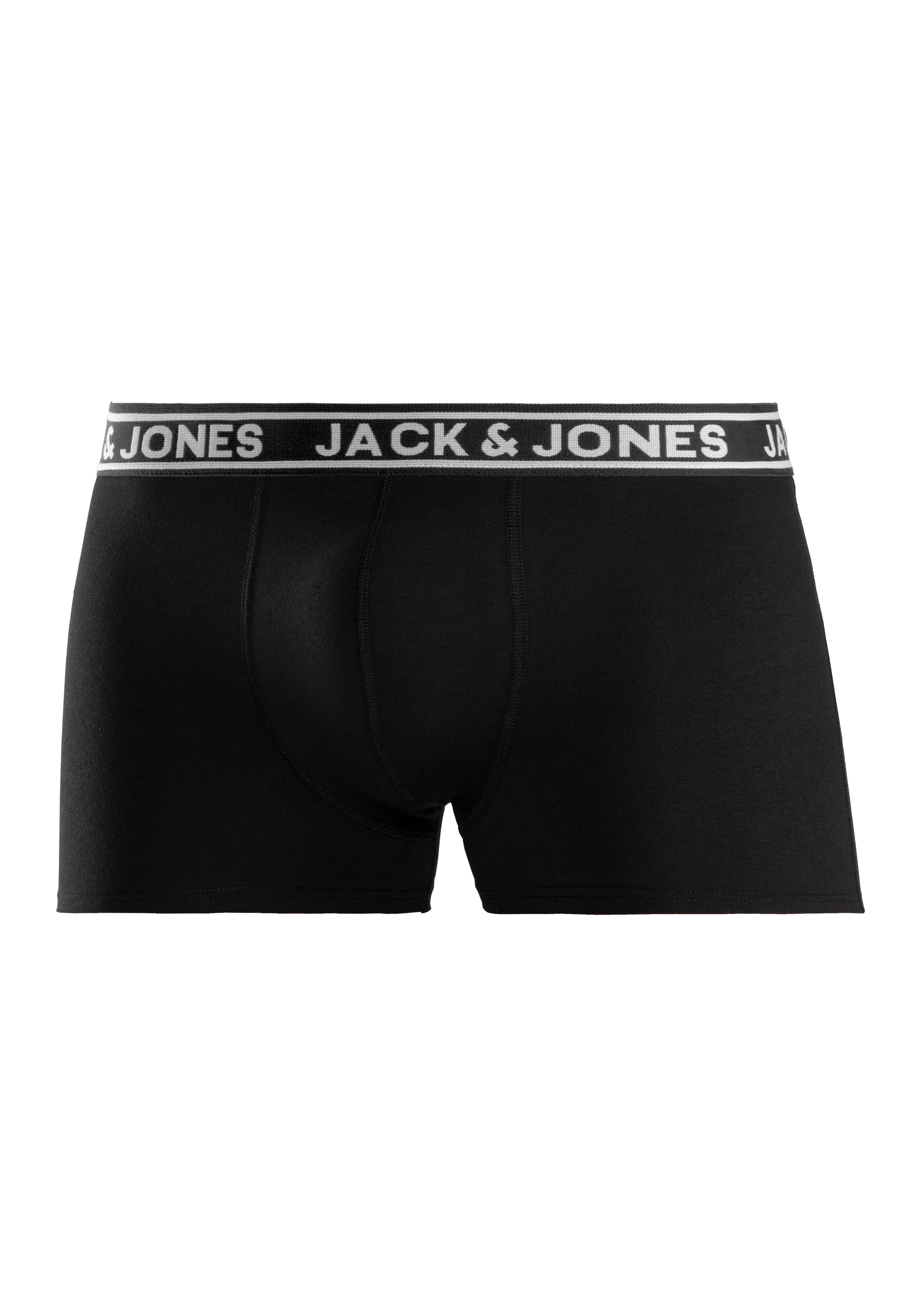 Jack & Jones Trunk »JACCRISP im 6er Pack mit Logobund und Stretchkomfort«, (Packung, 6 St.), unifarben mit Farbeinsatz, modisch, eng anliegend, Baumwollmischung