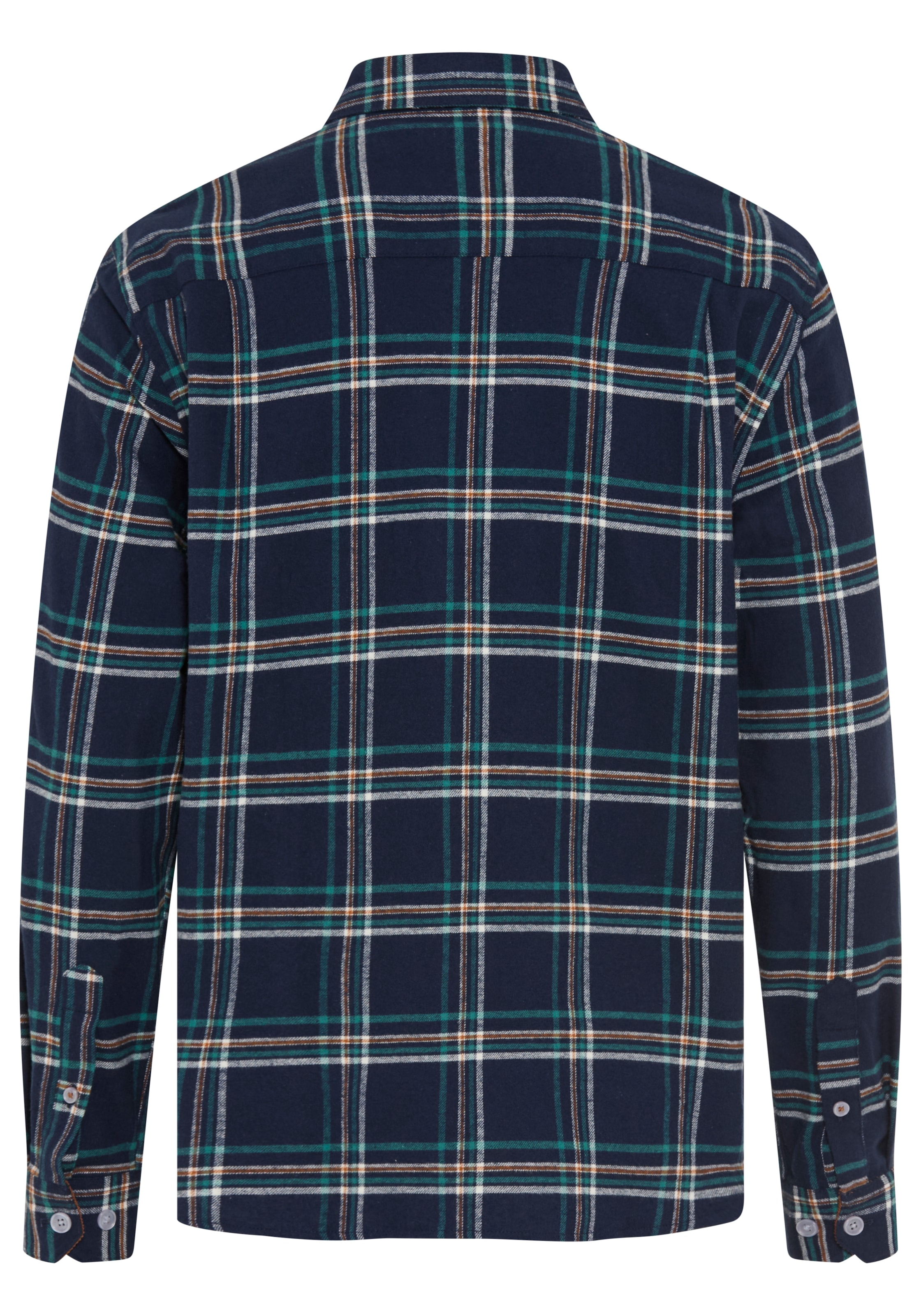 DELMAO Flanellhemd »Lässiger Look mit besonderen Details« Cord-Akzente an Kragen und Manschetten setzen stilvolle Highlights