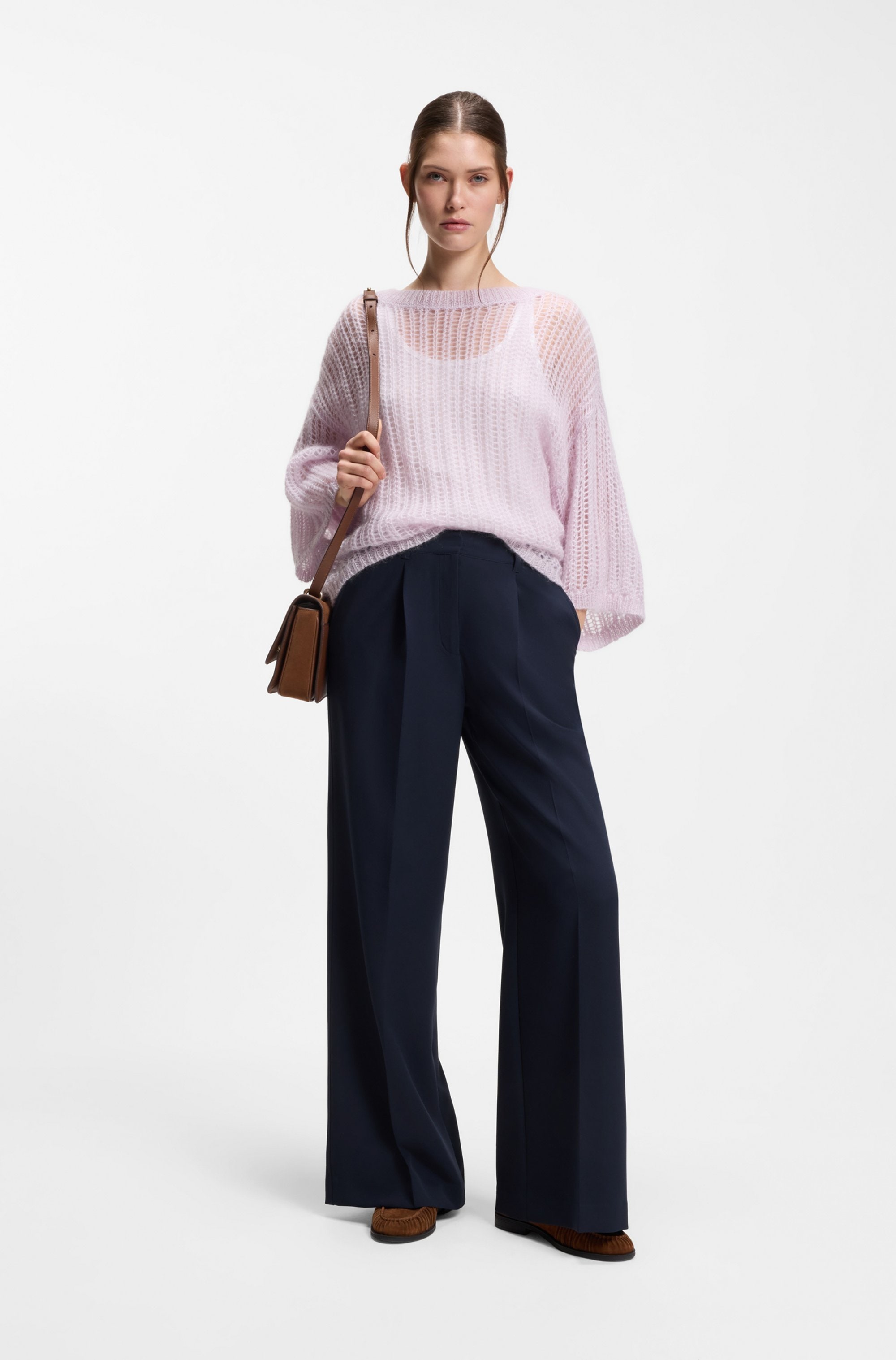 BOSS ORANGE Pantalon de costume »Tiwi Premium Damenmode«  pantalon large avec pli marqué