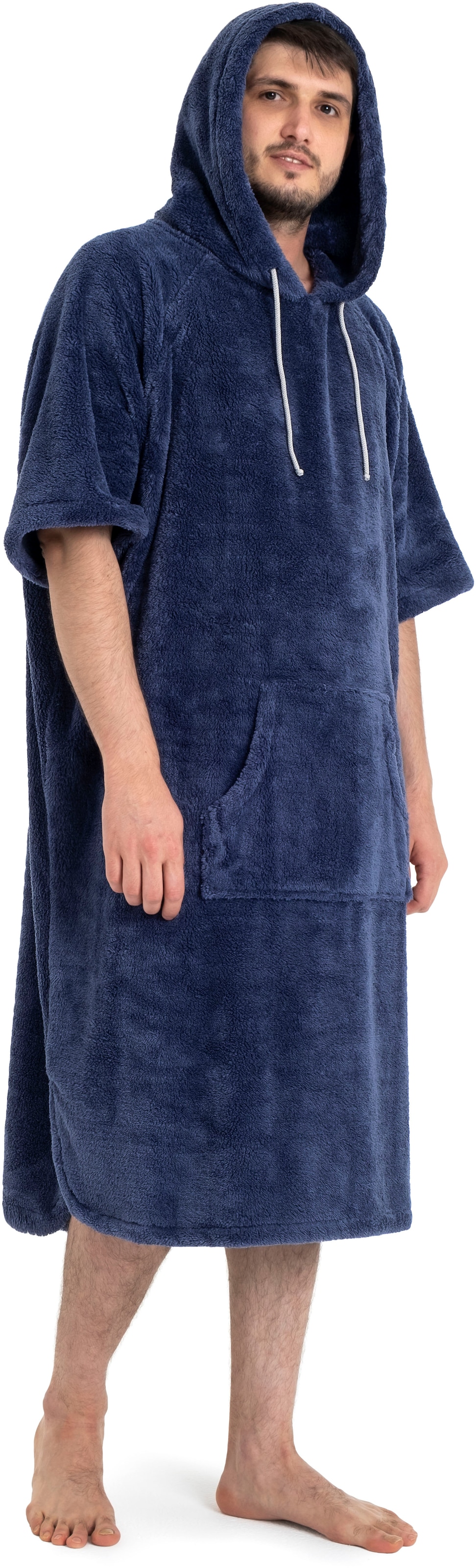 my home Badeponcho »Lillou, ideal für Sauna, Spa & im Urlaub«, (1 St.), weich und kuschelig, Fleece, Unisex, für Damen und Herren, Surfponcho