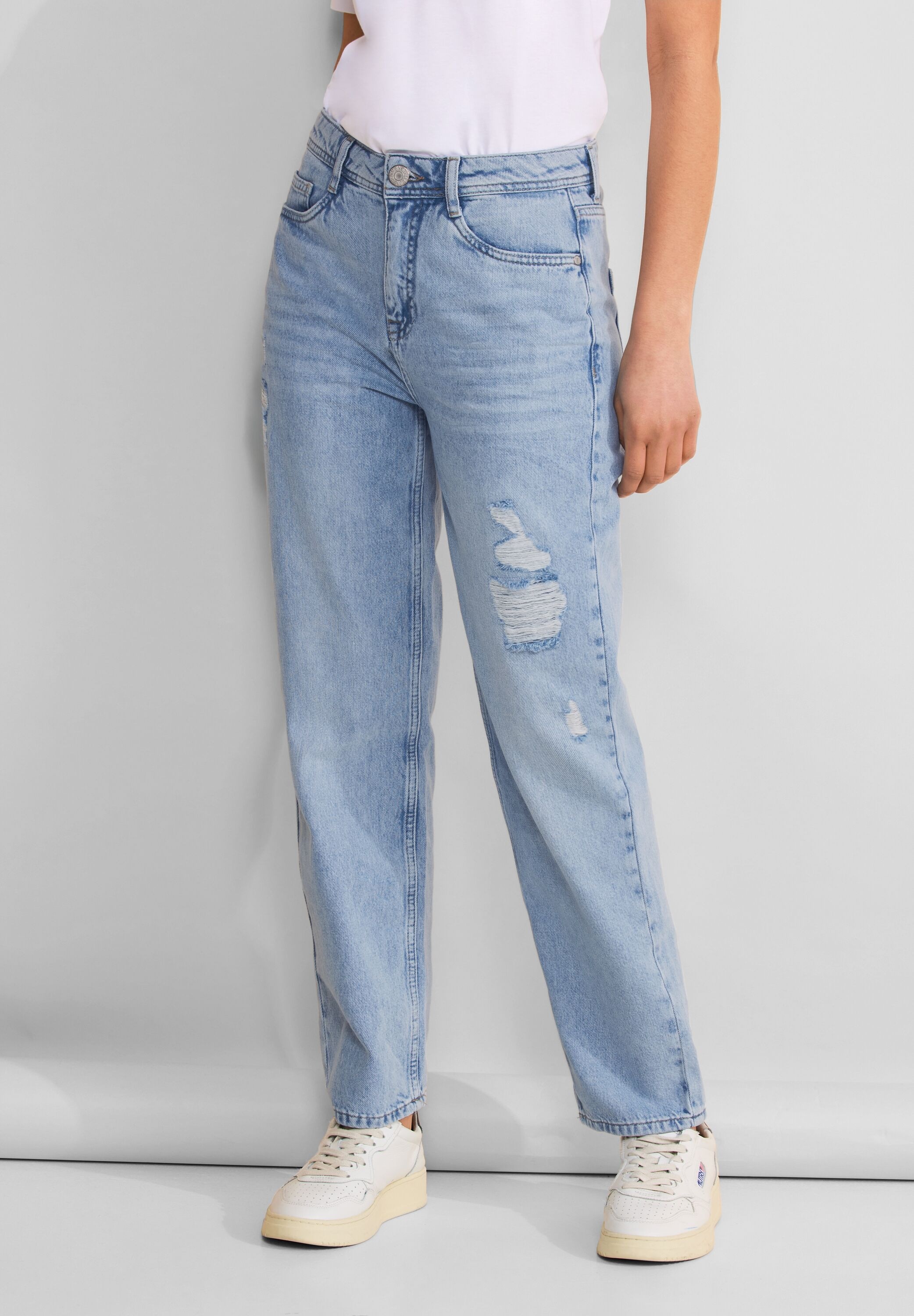 STREET ONE Straight-Jeans, mit Löcher-Used-Look-Street One 1