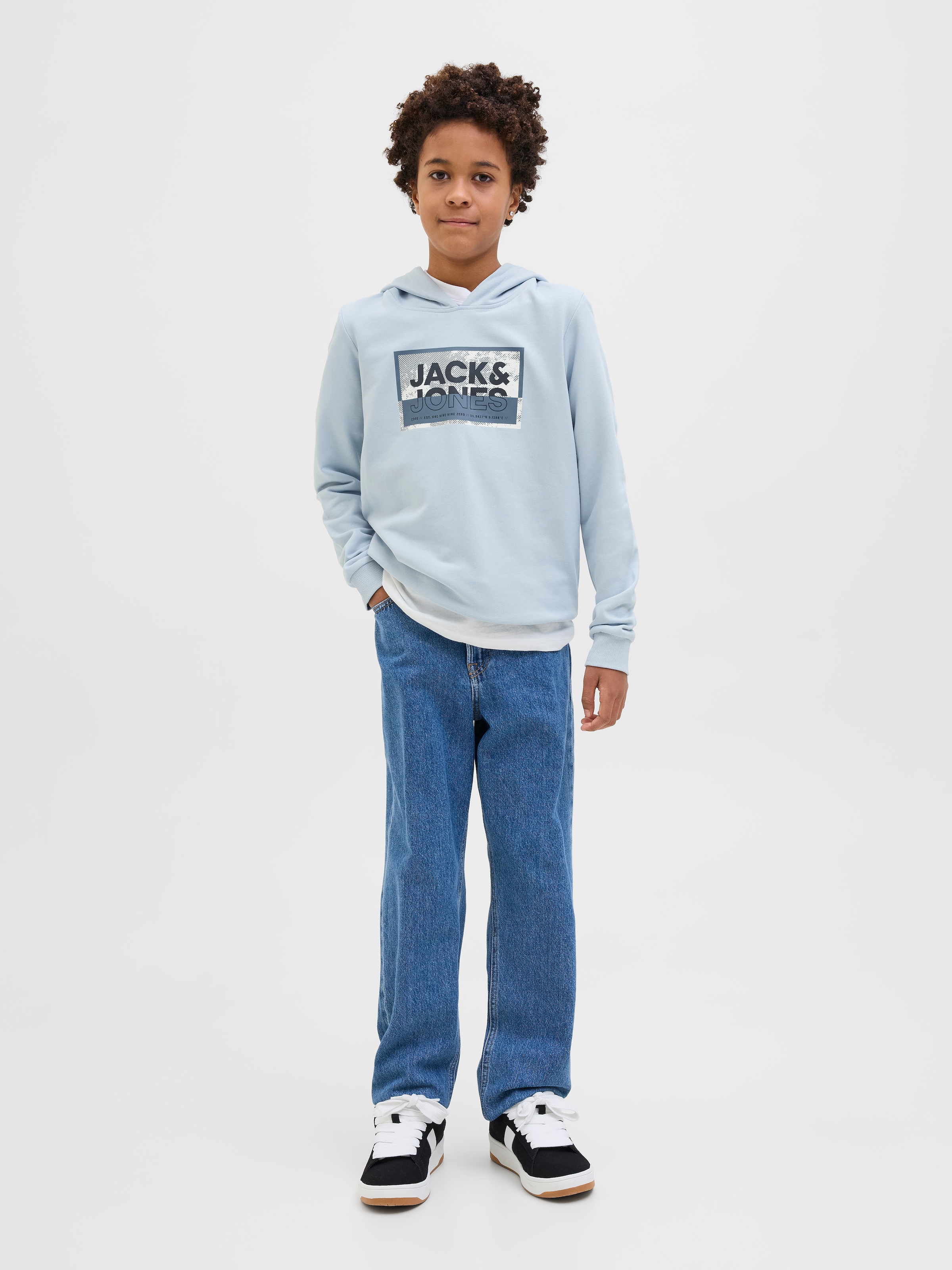 Jack & Jones Junior Hoodie »JCOLOGAN SS24 PRINT SWEAT HOOD SN JNR«