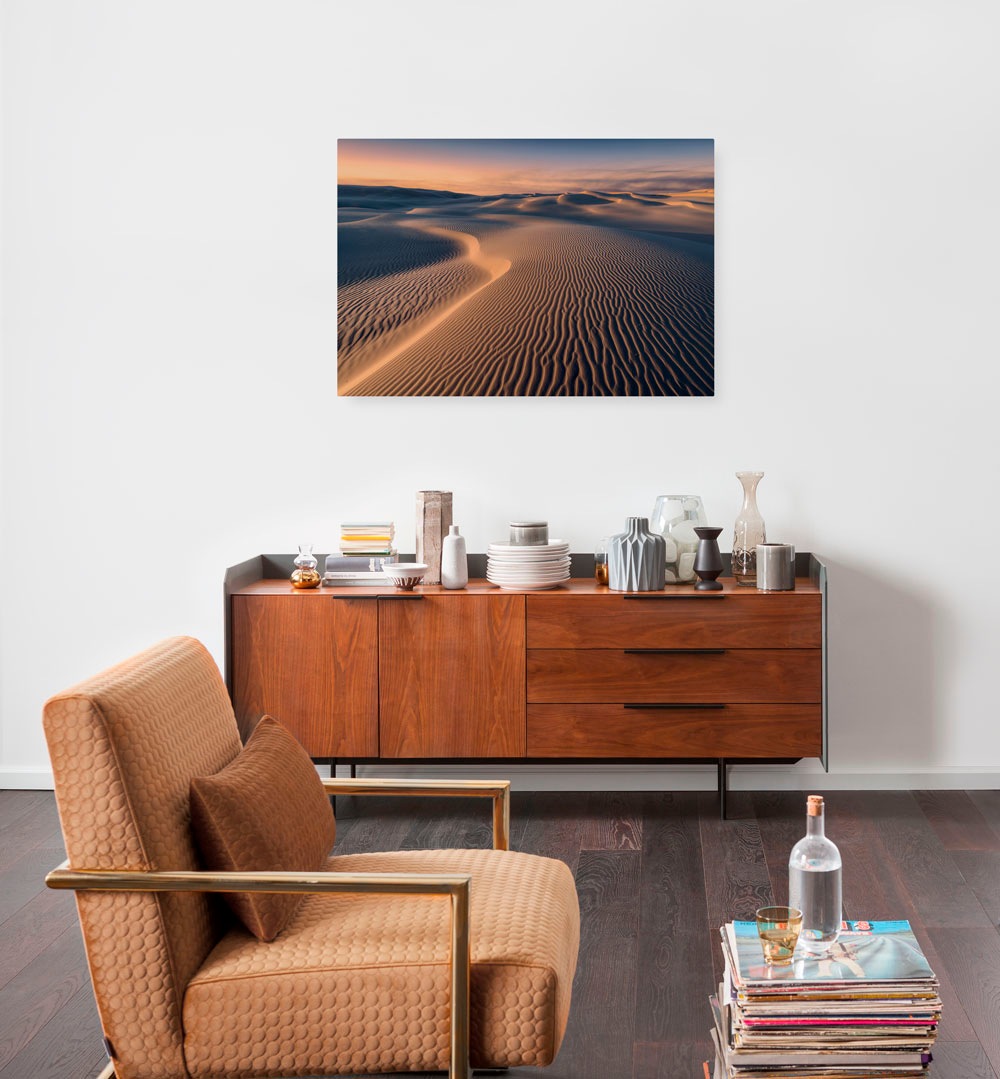 Image of Komar Leinwandbild "Sand Storm - Grösse 90 x 60 cm" Baum Berge Blumen Blätter Foto Jahreszeiten Landschaft Meer Natur Palmen Strand Packung, 1 Stk. tlg. Keilrahmenbild mi Echtholzrahmen
