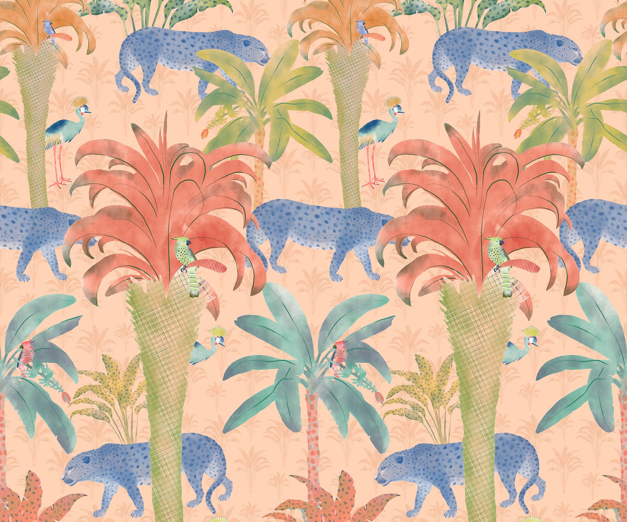 Komar Fototapete »Digitaldruck Vlies - Safari Pattern - Grösse 300 x 250 cm«, bedruckt, Wohnzimmer, Schlafzimmer