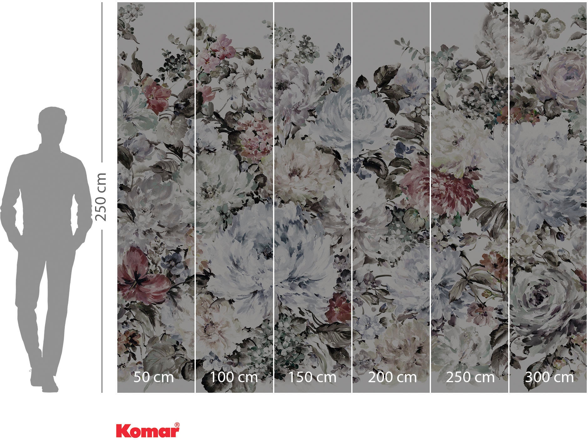 Komar Papier peint intissé »Digitaldruck Vlies -  Gentle Grace - Grösse 300 x 250 cm« imprimé Wohnzimmer, Schlafzimmer