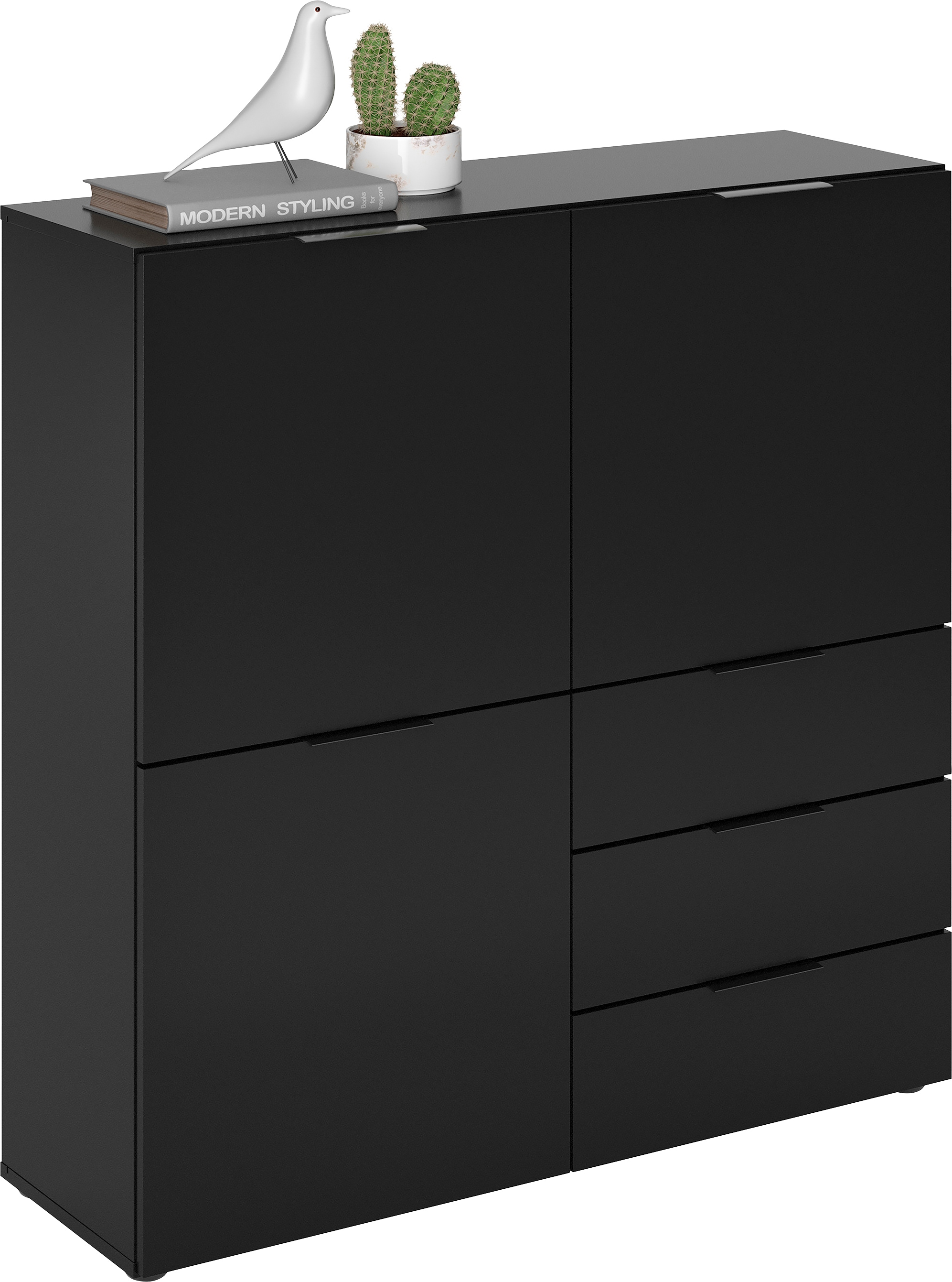 FMD Commode »Dark« mit 3 Schubladen, verstellbare Einlegeböden, Breite ca. 99 cm