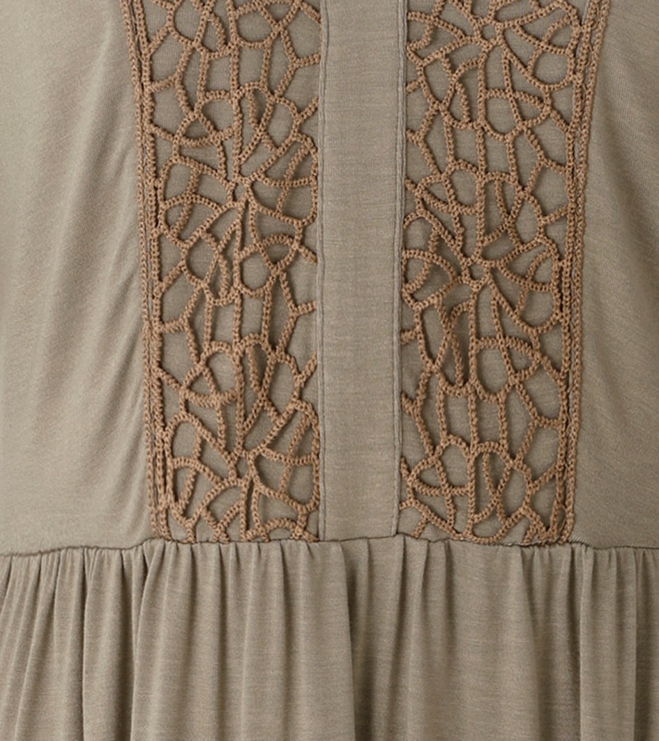 Aniston CASUAL Tunikakleid mit Häkelspitze vertiertes Vorderteil und Ärmel - NEUE KOLLEKTION