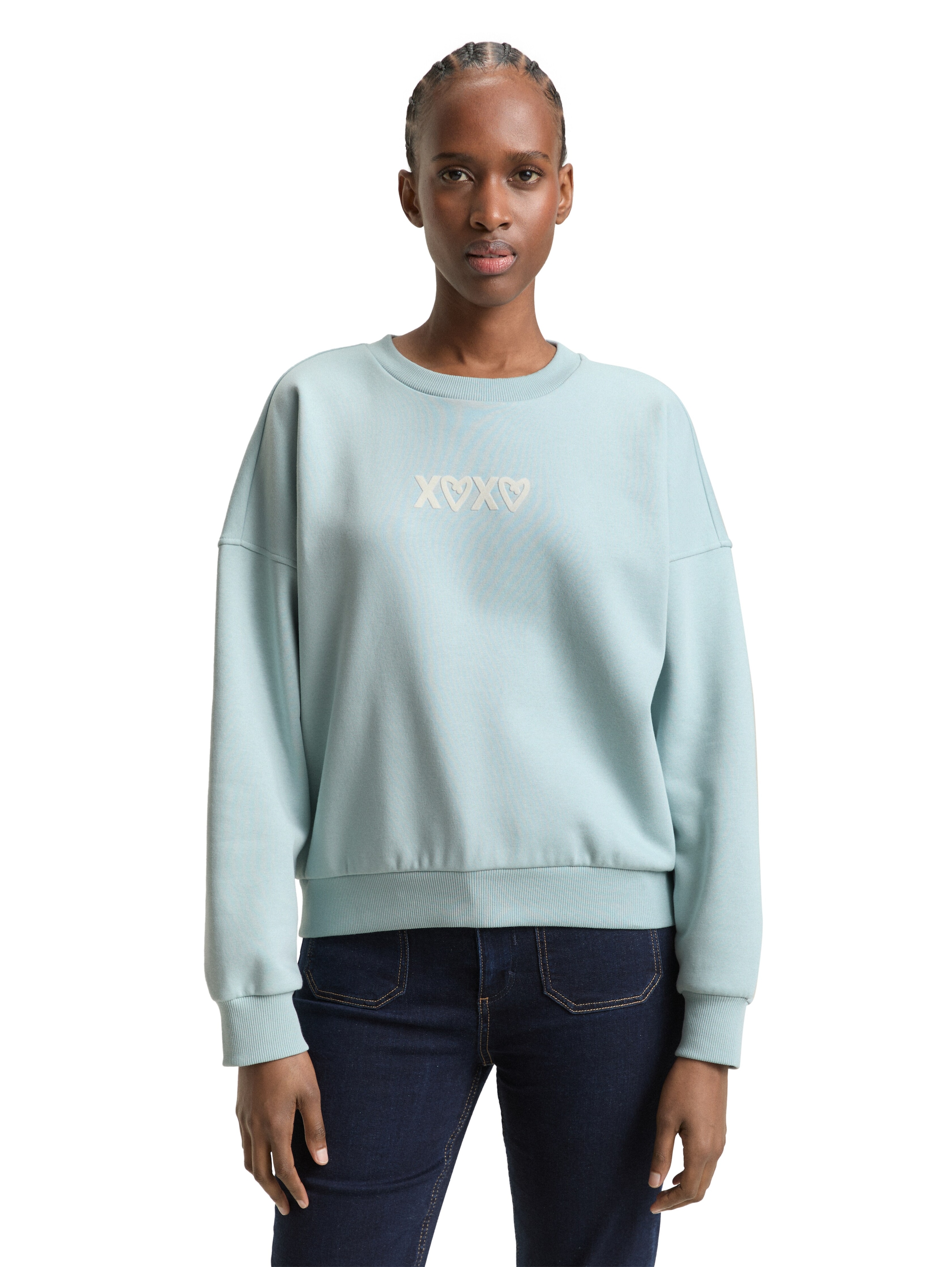 Image of TOM TAILOR Denim Sweatshirt, Rundhals, bequeme Passform, bedruckt