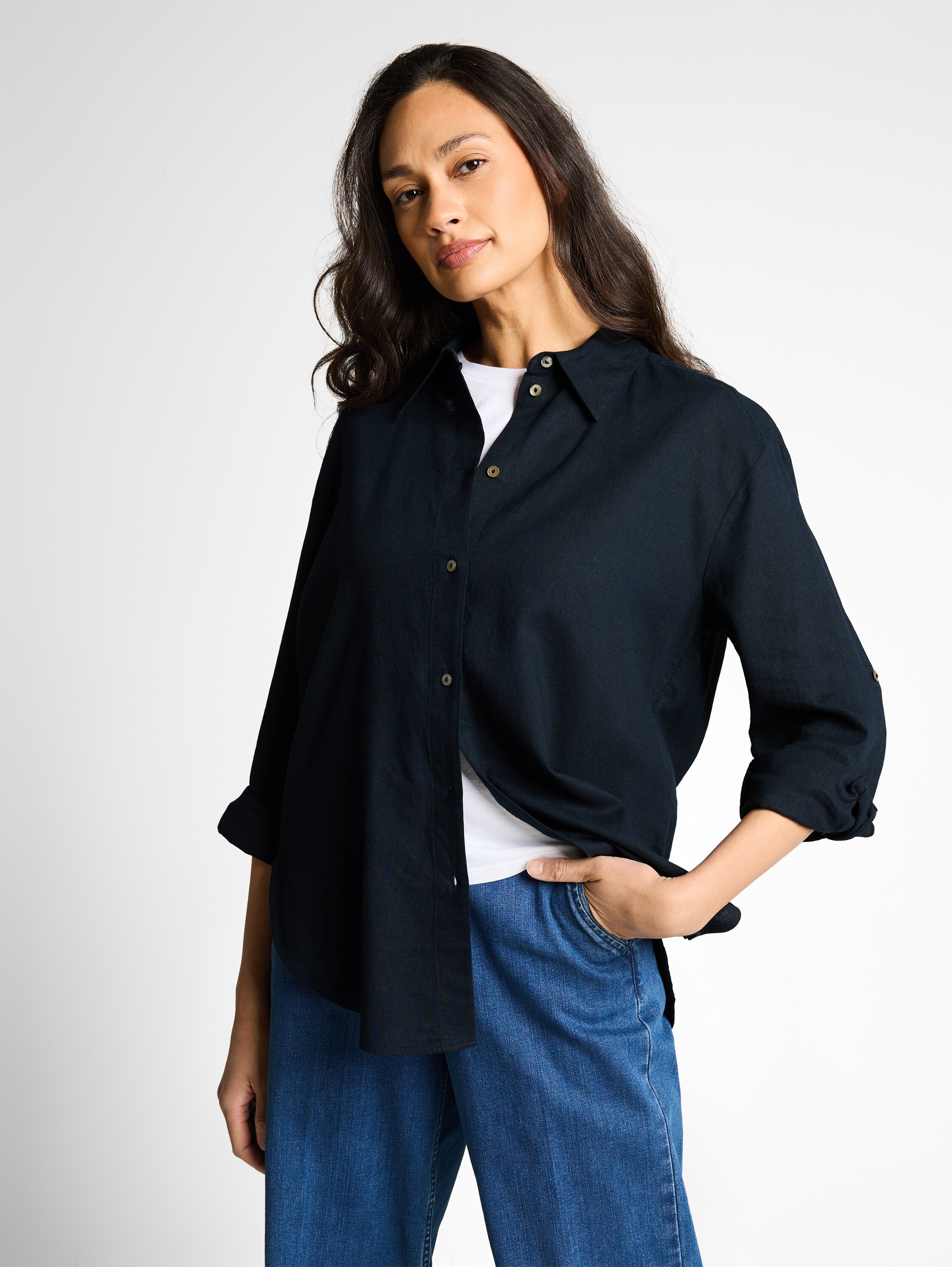 Image of TOM TAILOR Hemdbluse mit Turn-Up Ärmeln