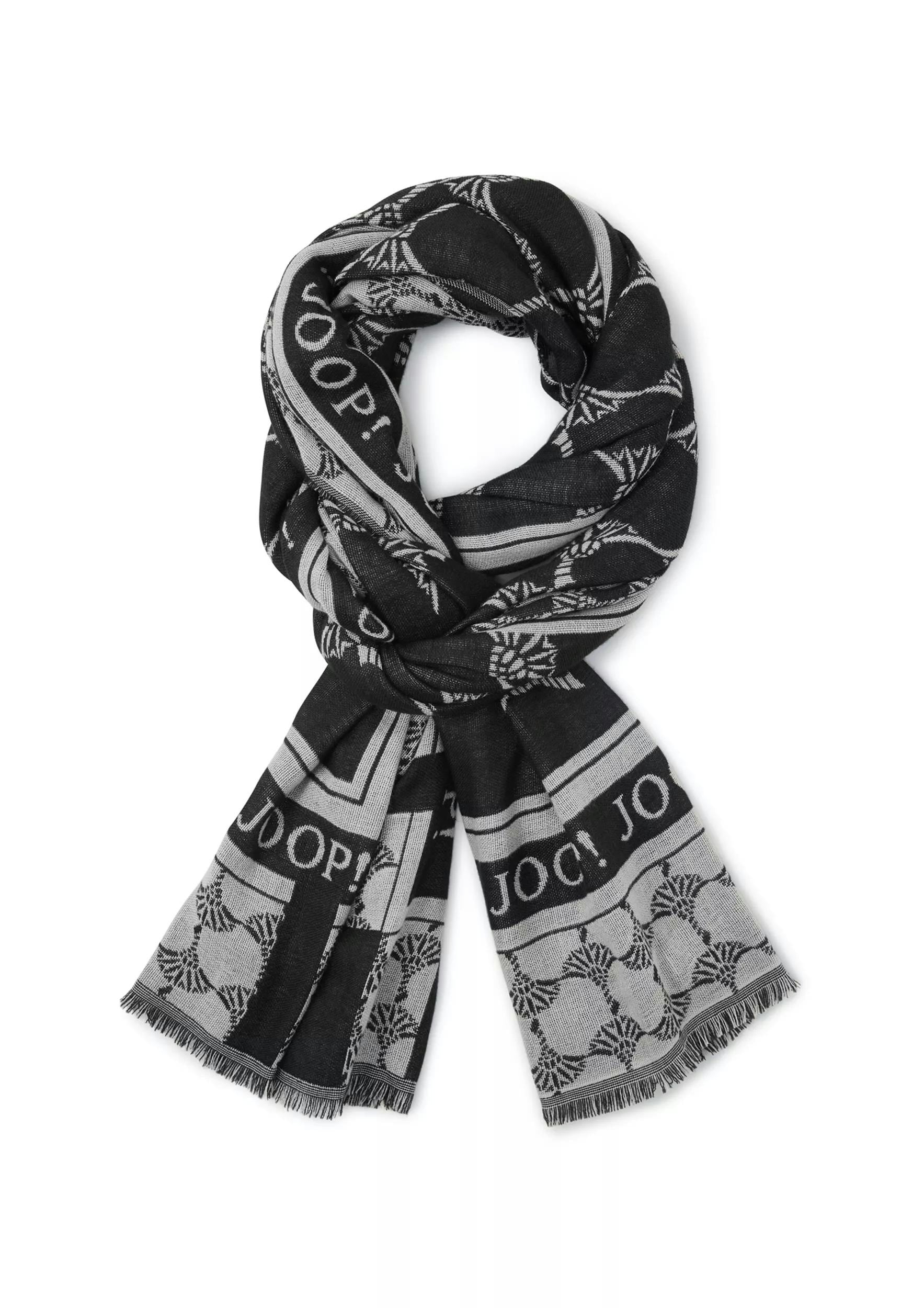JOOP! Foulard de mode 200 x 71 cm, mélange de viscose léger, avec motif bleuet
