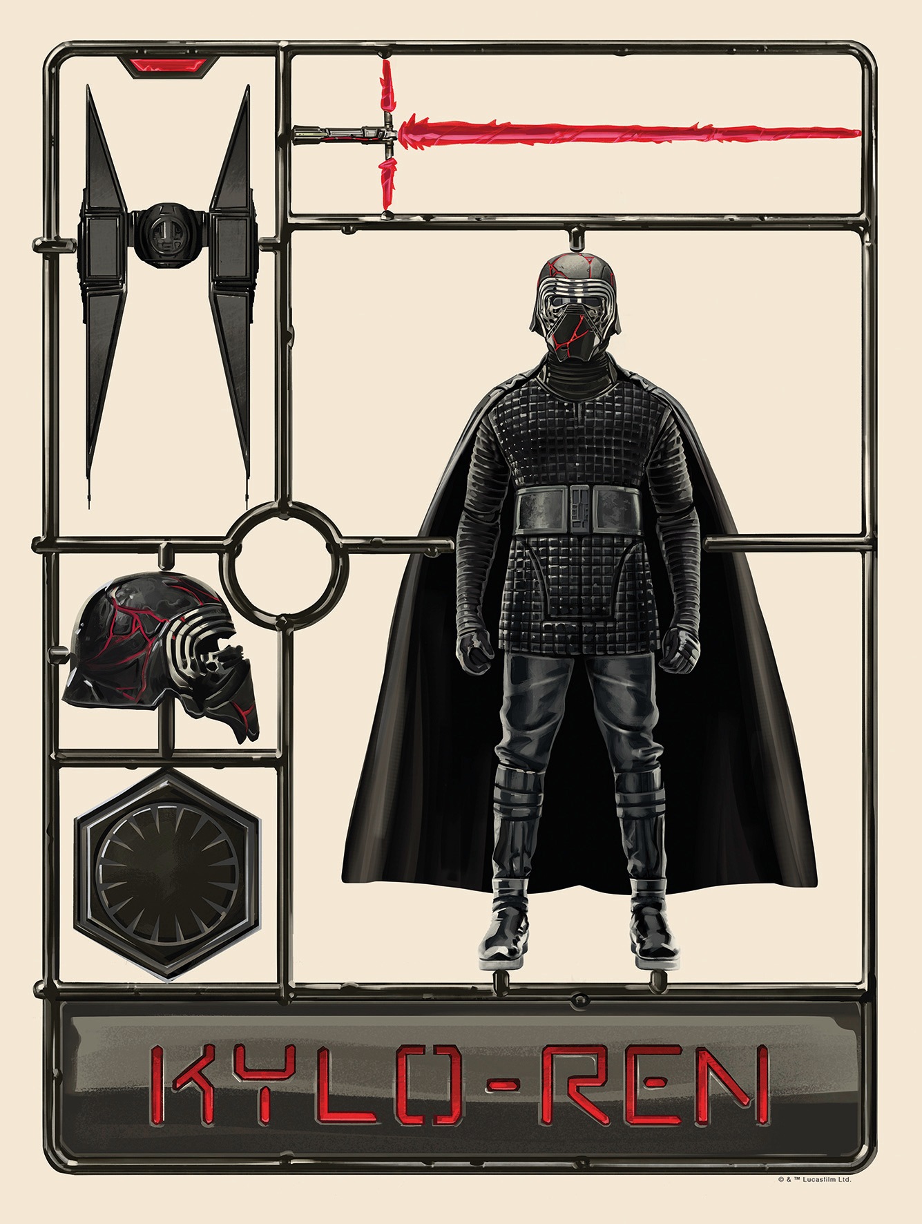 Image of Komar Bild "Star Wars Toy Kylo" Star Wars 1 Stk. tlg. Wandbild zur Dekoration im Kinderzimmer - ohne Rahmen
