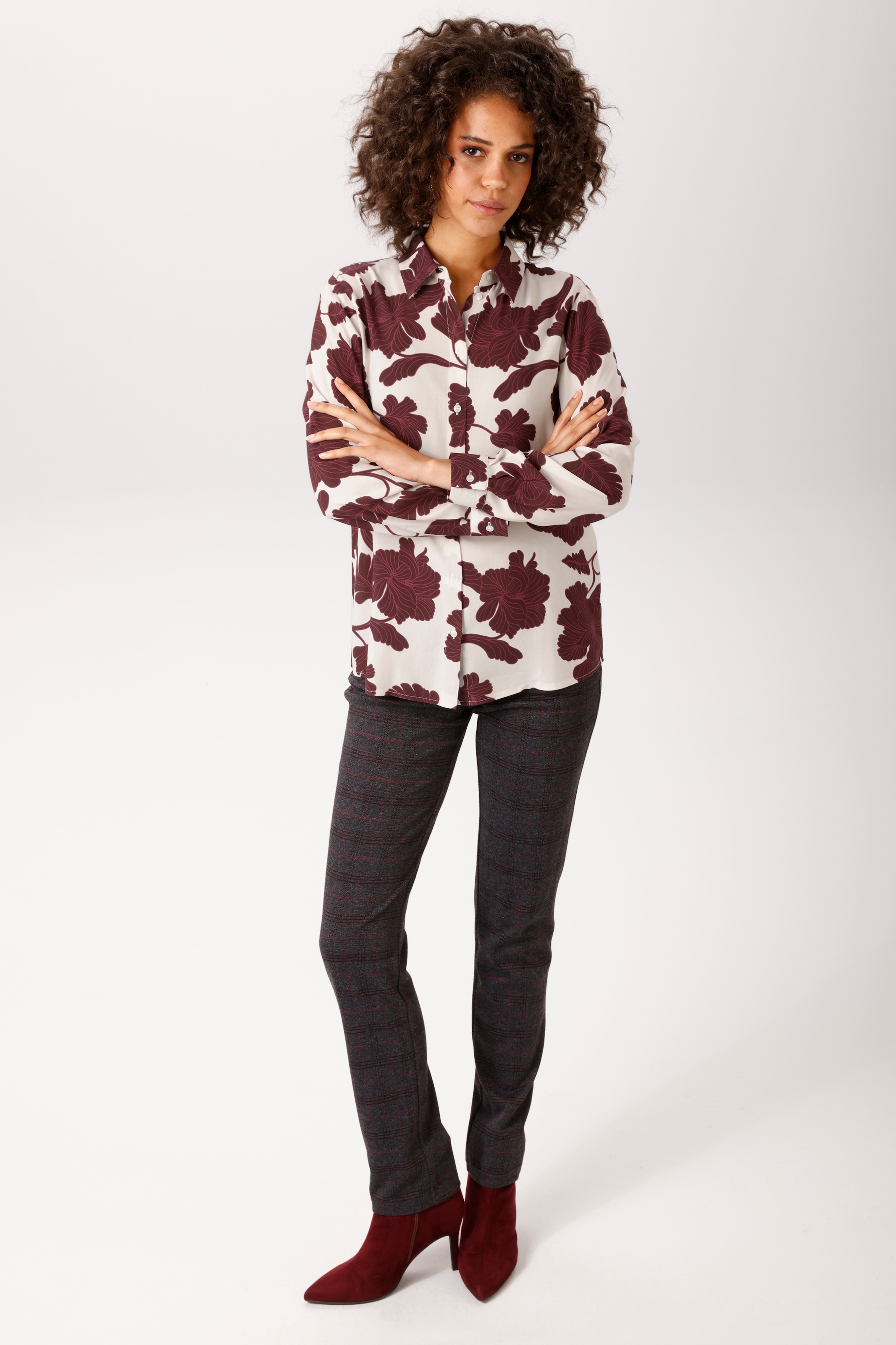 Aniston CASUAL Blouse chemise imprimé de grandes feuilles - NOUVELLE COLLECTION