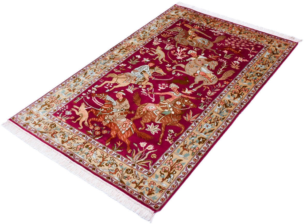 Image of Kayoom Seidenteppich »Hunting 5755«, rechteckig, 10 mm Höhe, Einzelstück mit Zertifikat, Wohnzimmer bei Ackermann Versand Schweiz