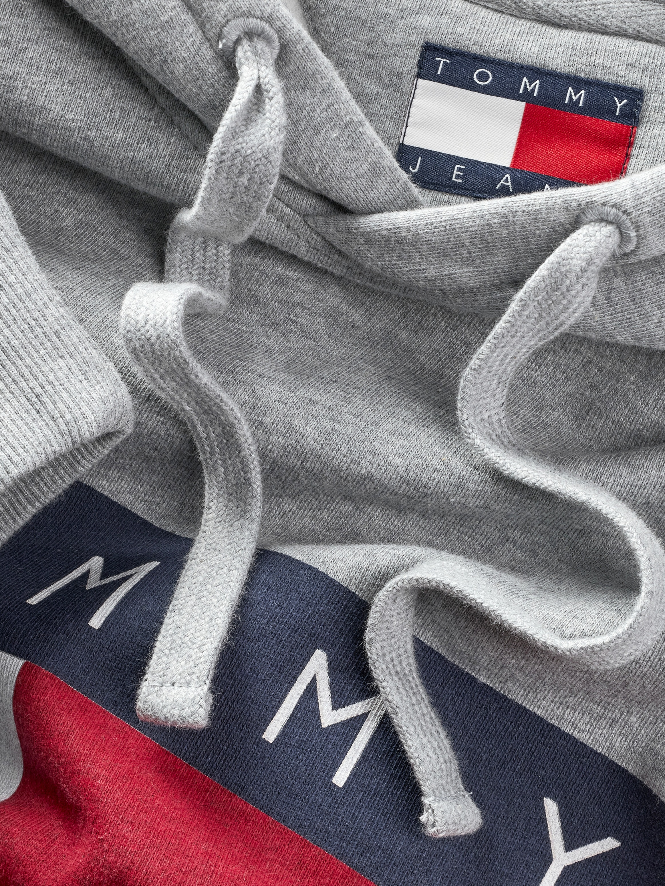Tommy Jeans Hoodie »TJM MELANGE FLAG HOODIE«, mit grossem Logo