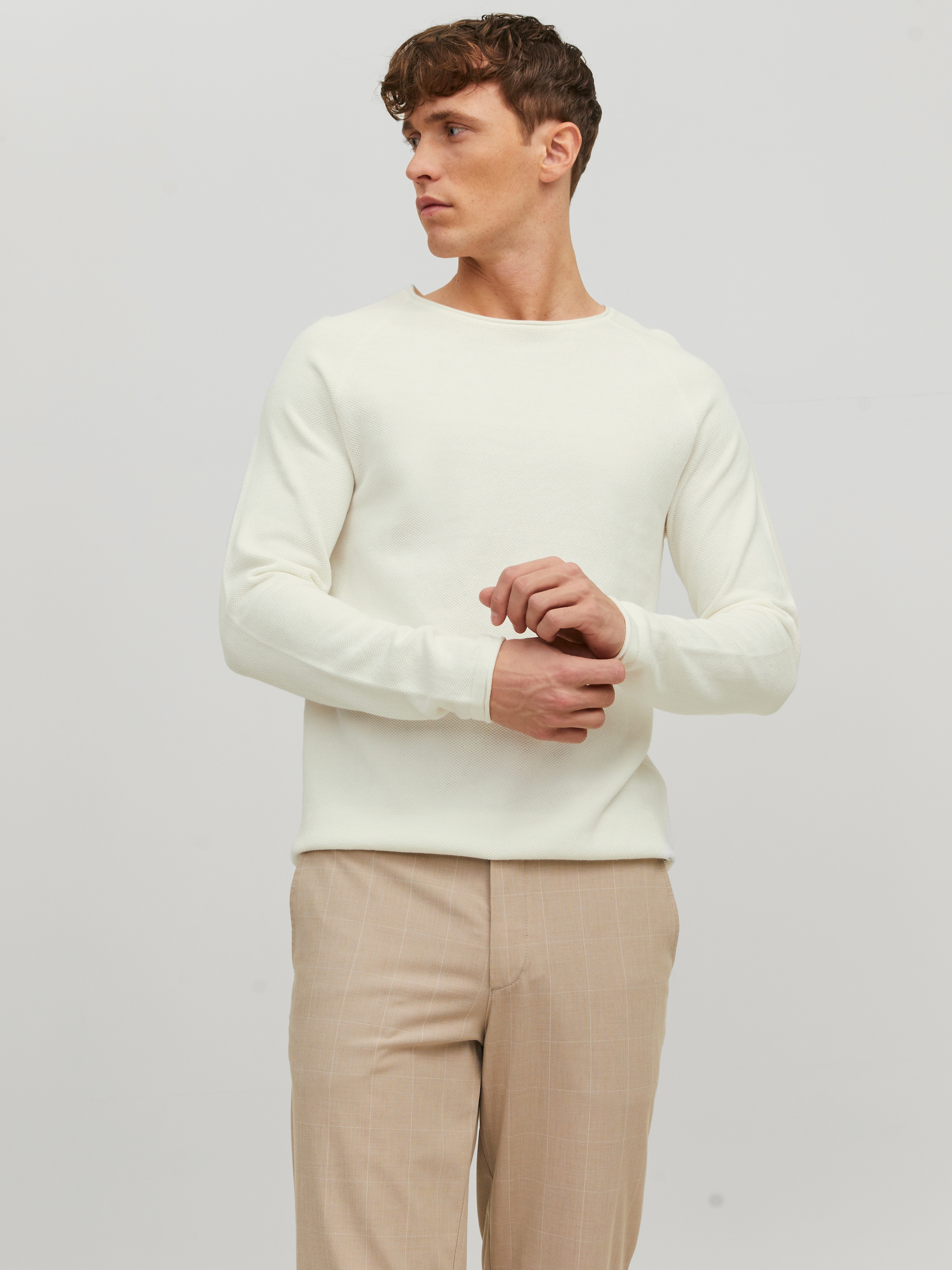 Jack & Jones Pull à col rond »JJEHILL Pullover mit angenehmem Tragegefühl« Modisch, schmal, Baumwolle, Rundhals