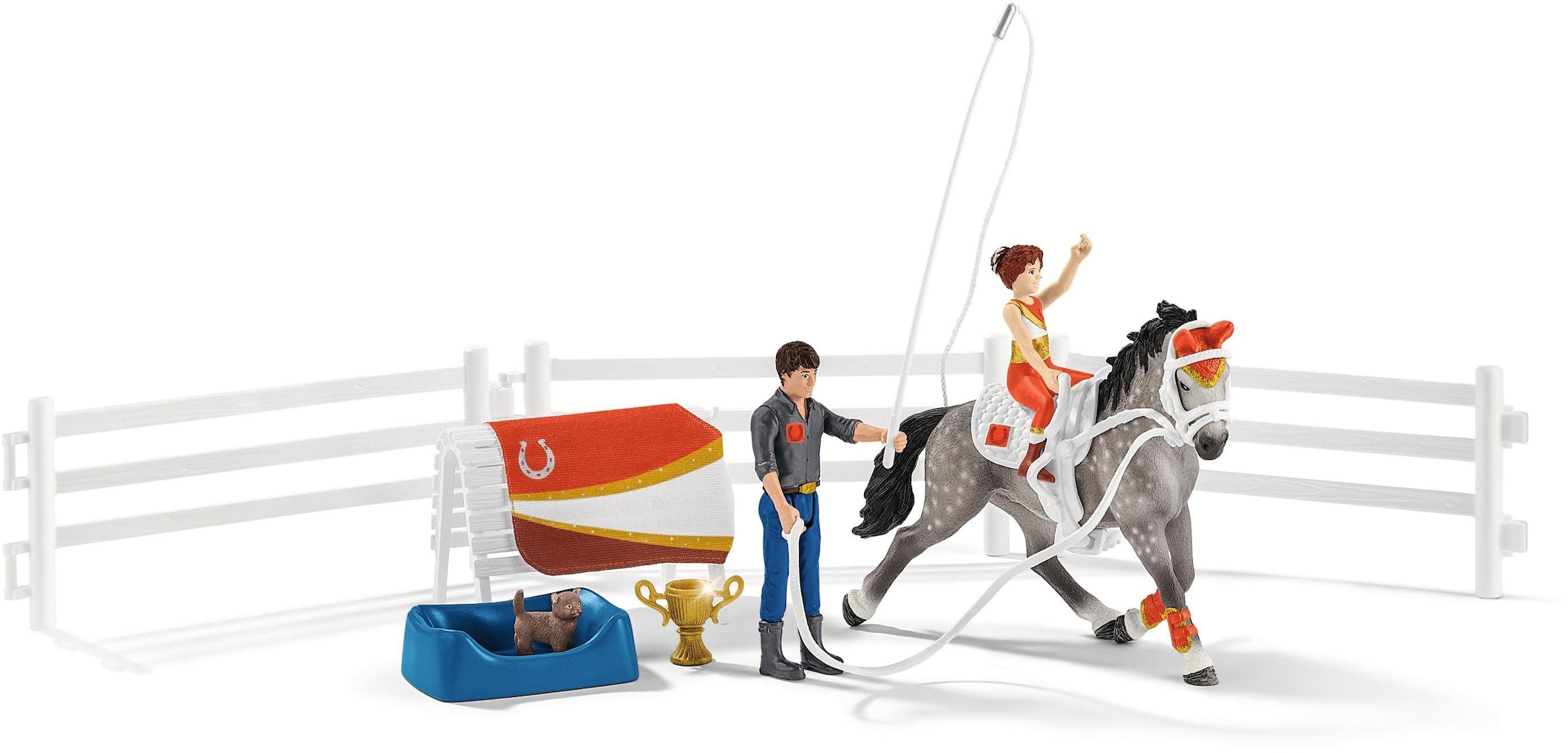 Schleich® Spielfigur »HORSE CLUB, Mias Voltigier-Reitset (42443)«, (Set)