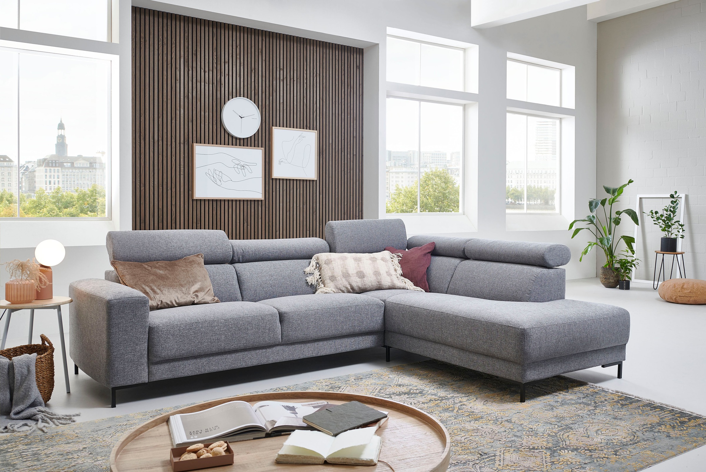 Image of Home affaire Ecksofa »Wheeling«, mit Ottomane, links rechts wählbar und Kopfstützenverstellung bei Ackermann Versand Schweiz