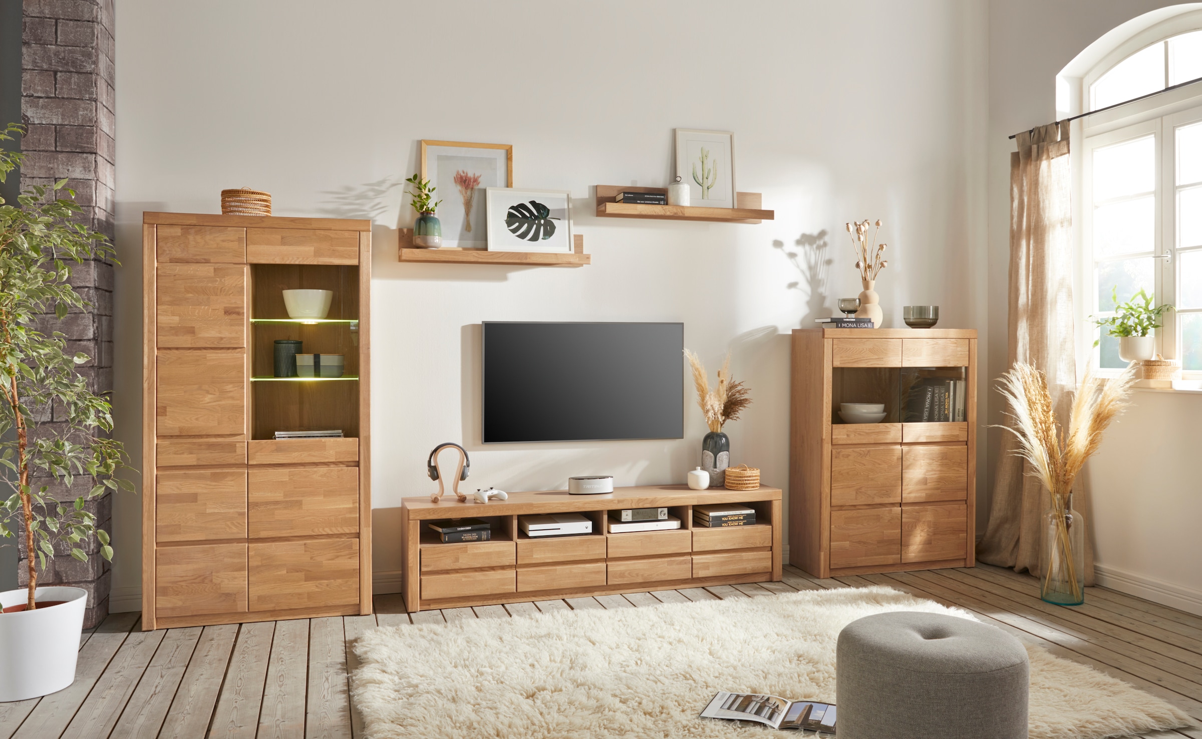 Home affaire Highboard »Silkeborg«, schöne grifflose Optik, teilmassiv