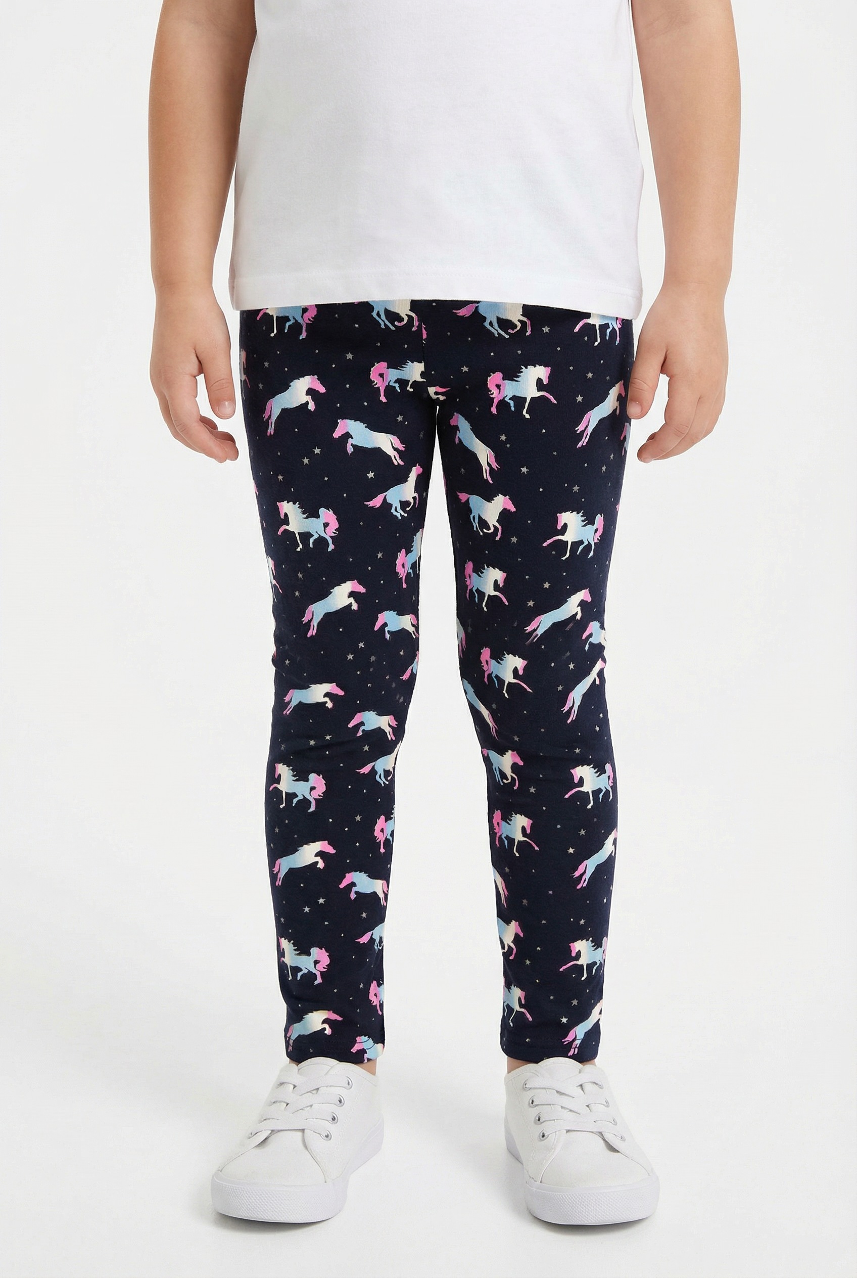 Image of happy girls Strickleggings für kleine Pferde-Fans