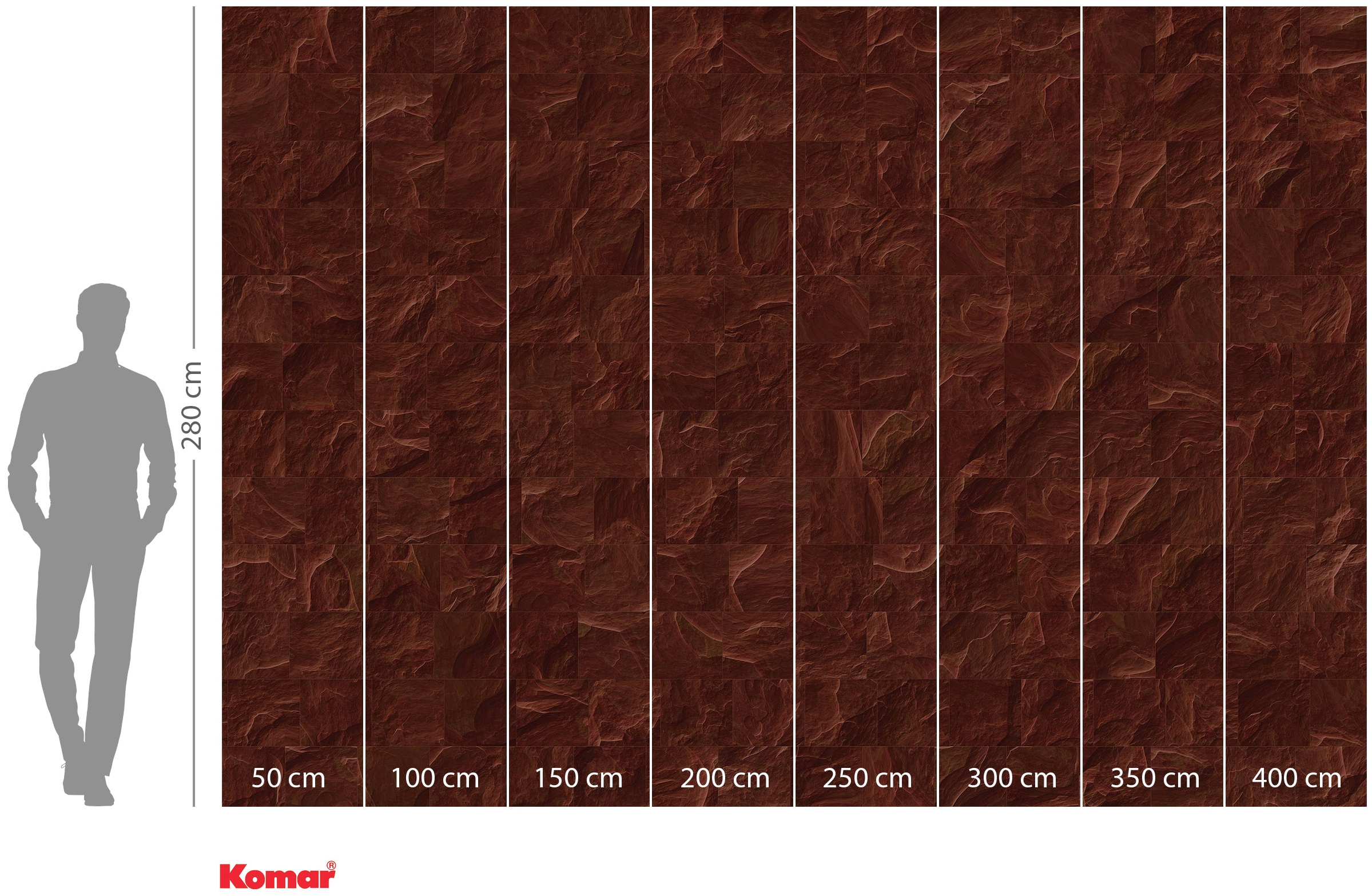 Komar Vliestapete »Digitaldruck Vlies - Red Slate Tiles - Grösse 400 x 280 cm«, bedruckt, Wohnzimmer, Schlafzimmer