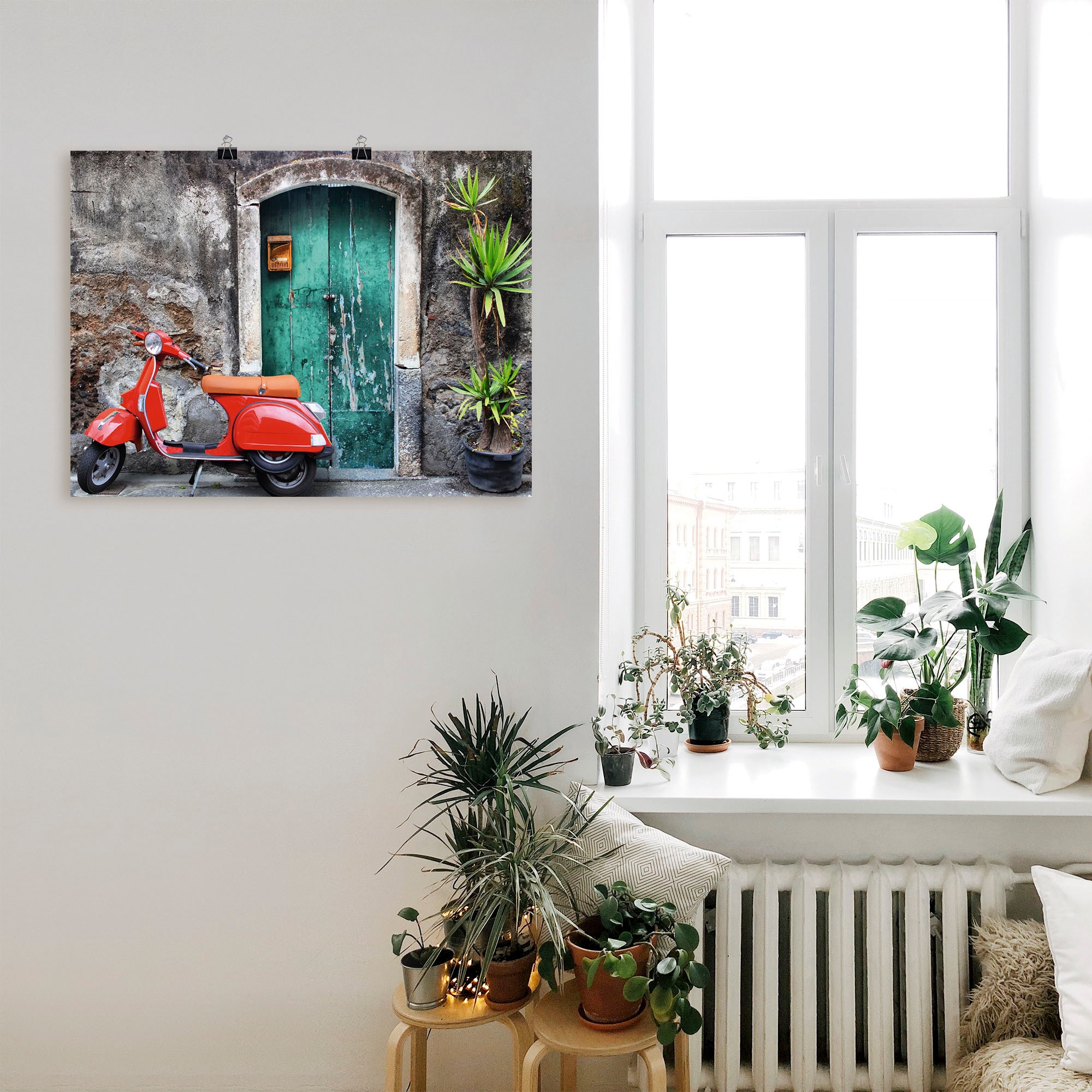 Artland Wandbild »Roter Motorroller« Motorräder & Roller 1 Stk. tlg. als Alubild, Outdoorbild, Leinwandbild, Poster in verschied. Grössen