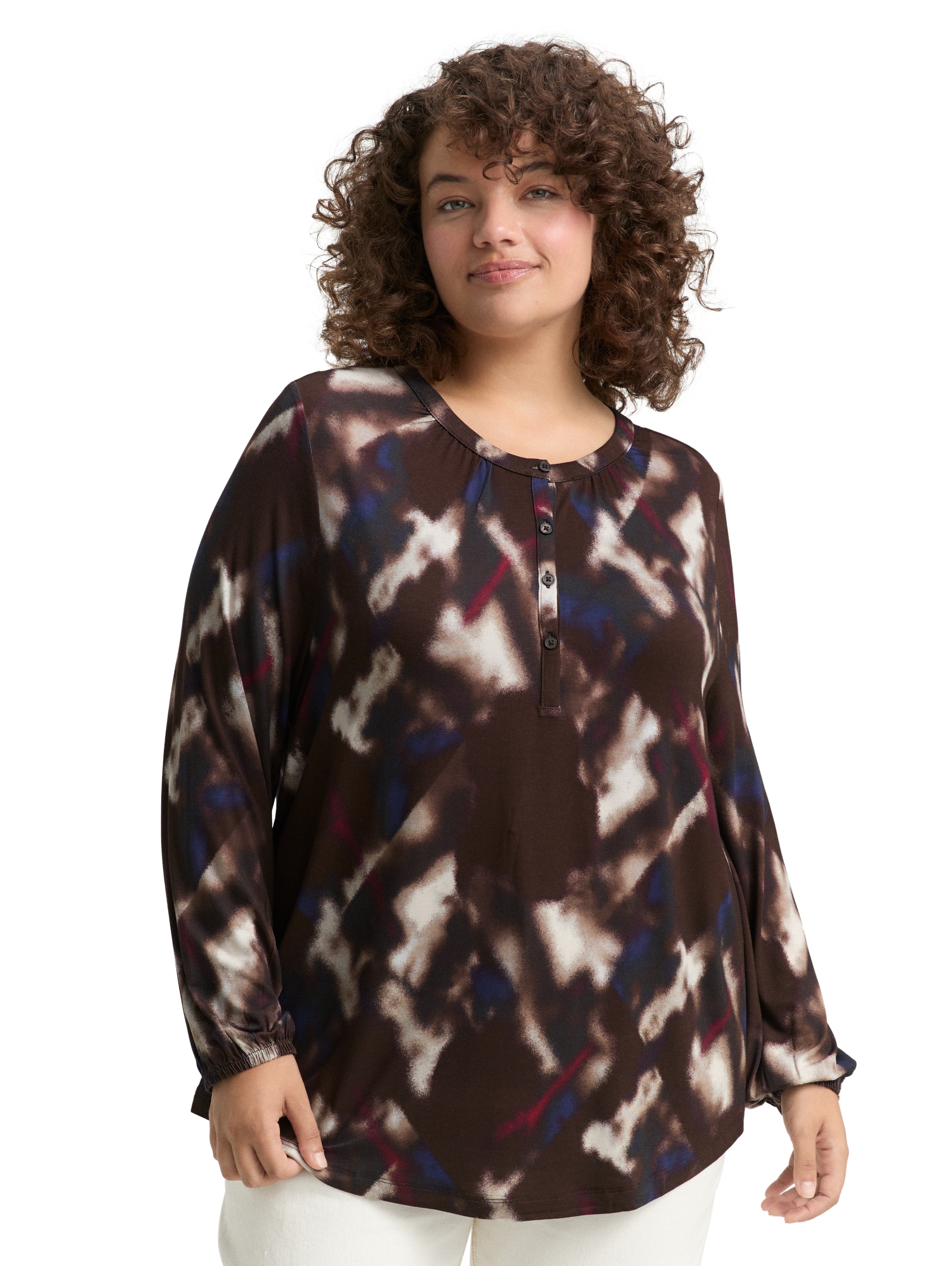 Image of TOM TAILOR PLUS Langarmshirt mit grafischem Muster