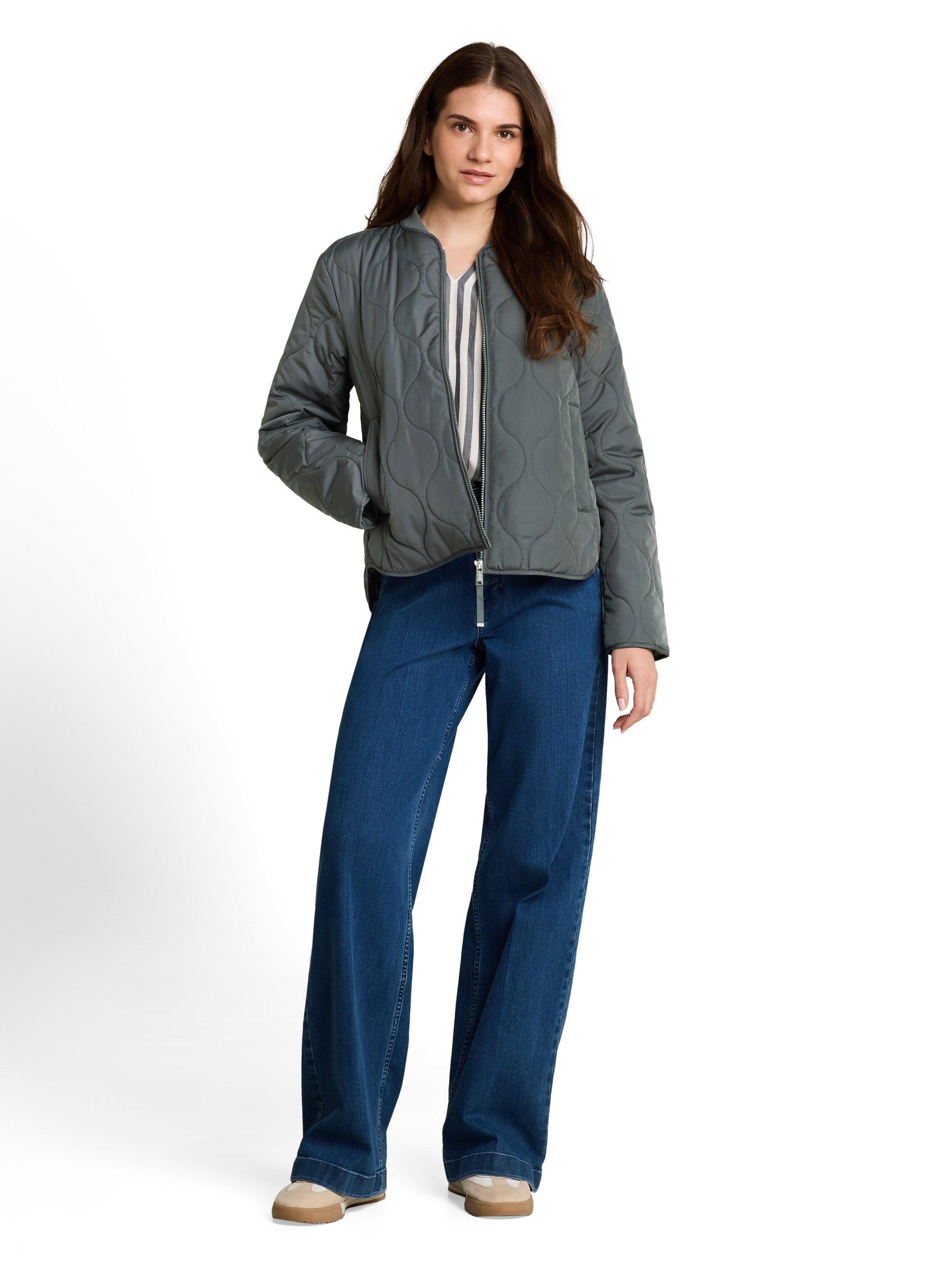 TOM TAILOR Steppjacke ohne Kapuze mit Blouson-Kragen und Reissverschluss