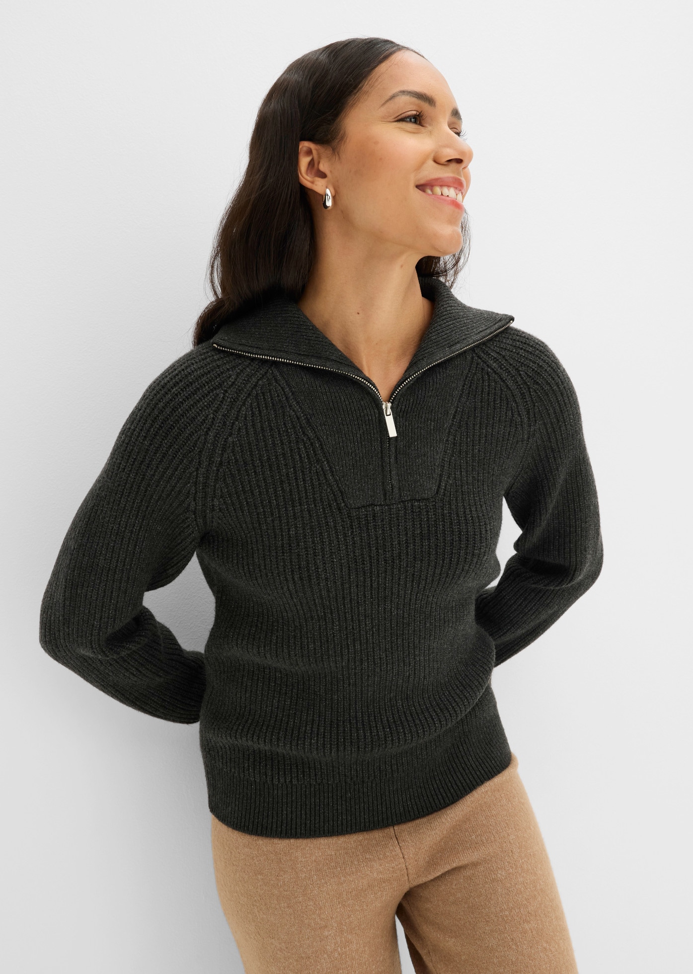 Image of bonprix Troyer mit Umlegekragen, bequeme Passform, locker geschnitten, im Casual-Stil