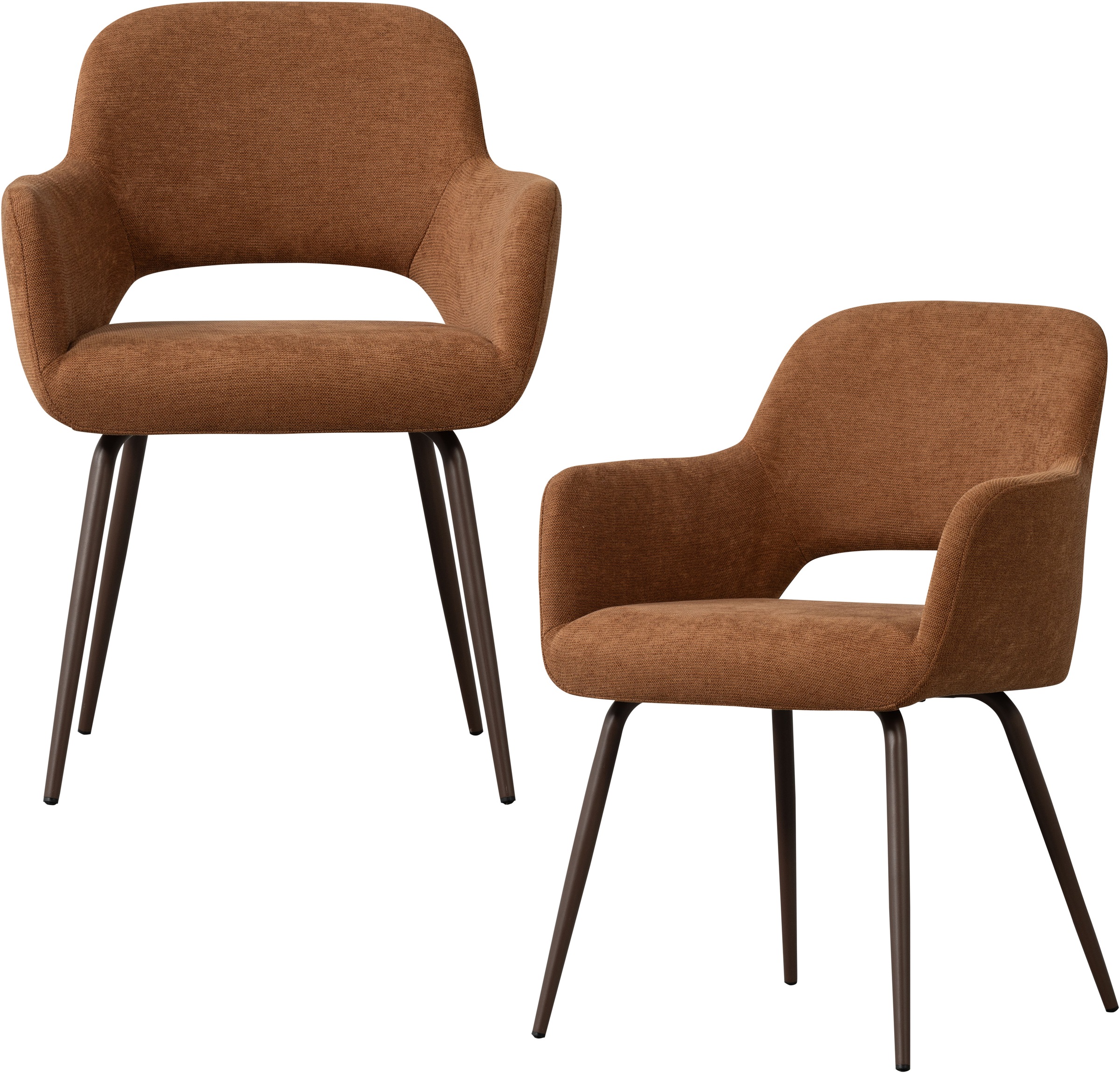 Image of WOOOD Esszimmerstuhl "Jenny mit Hope-Gewebtem Bezug und Metallgestell, B 58 x T 58 x H 80 cm" (Set) 2 Stk.(Set, 2 St) durchschnittliche Sitzhöhe, Tragkraft 100 kg