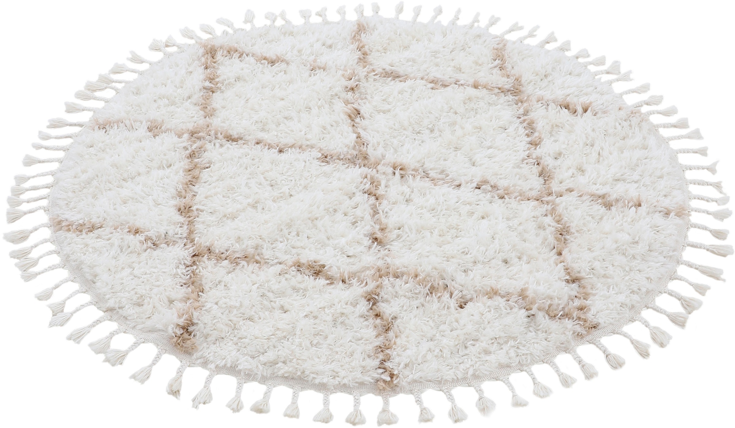 carpetfine Hochflor-Teppich »Eddy«, rund, 30 mm Höhe, Shaggy Langflor mit Fransen, starke Grössenauswahl, Wohnzimmer