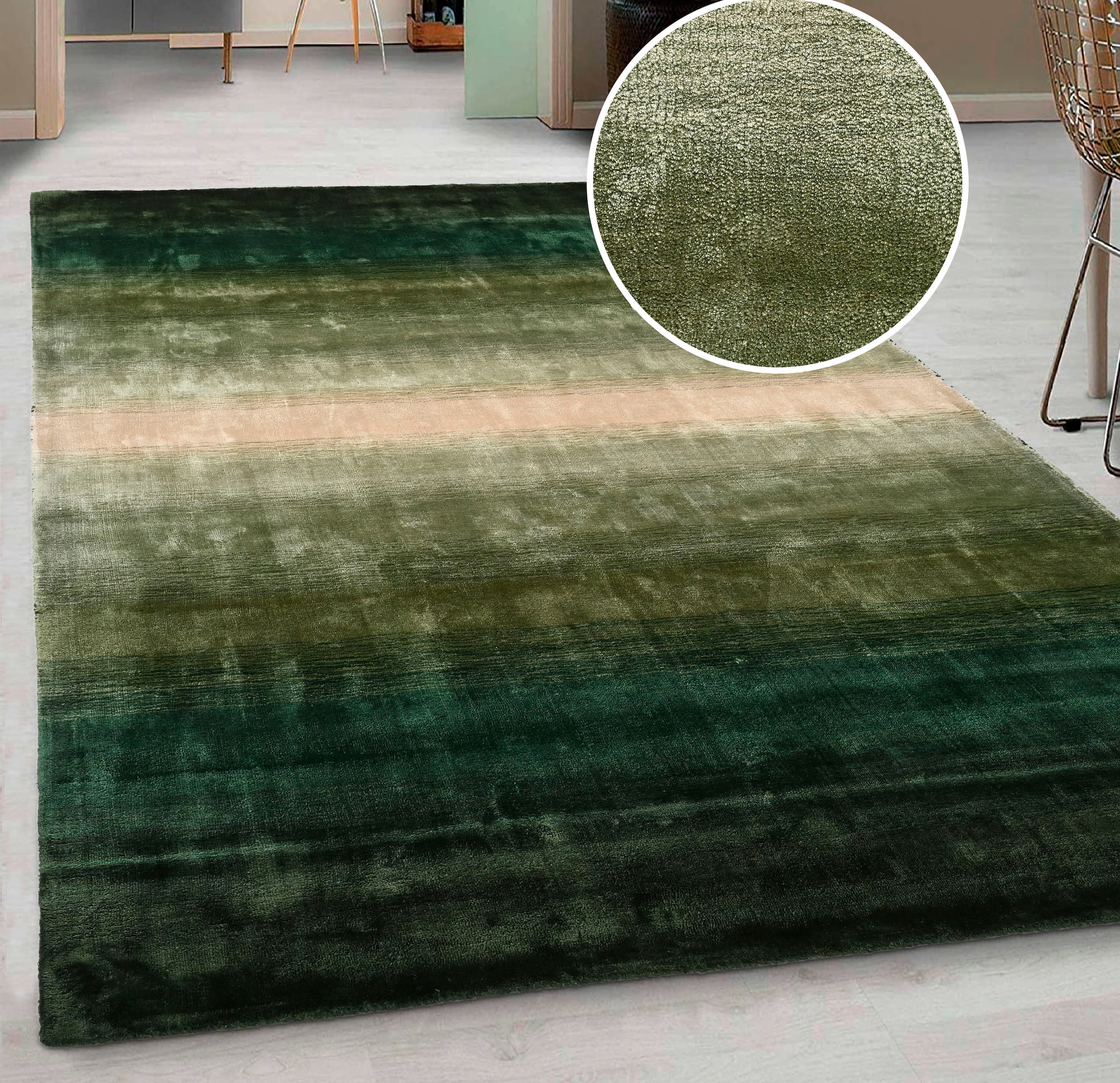 Home affaire Teppich »Katalin«, rechteckig, Kurzflorteppich in Seiden-Optik, Teppiche aus 100% Viskose, mehrfarbig