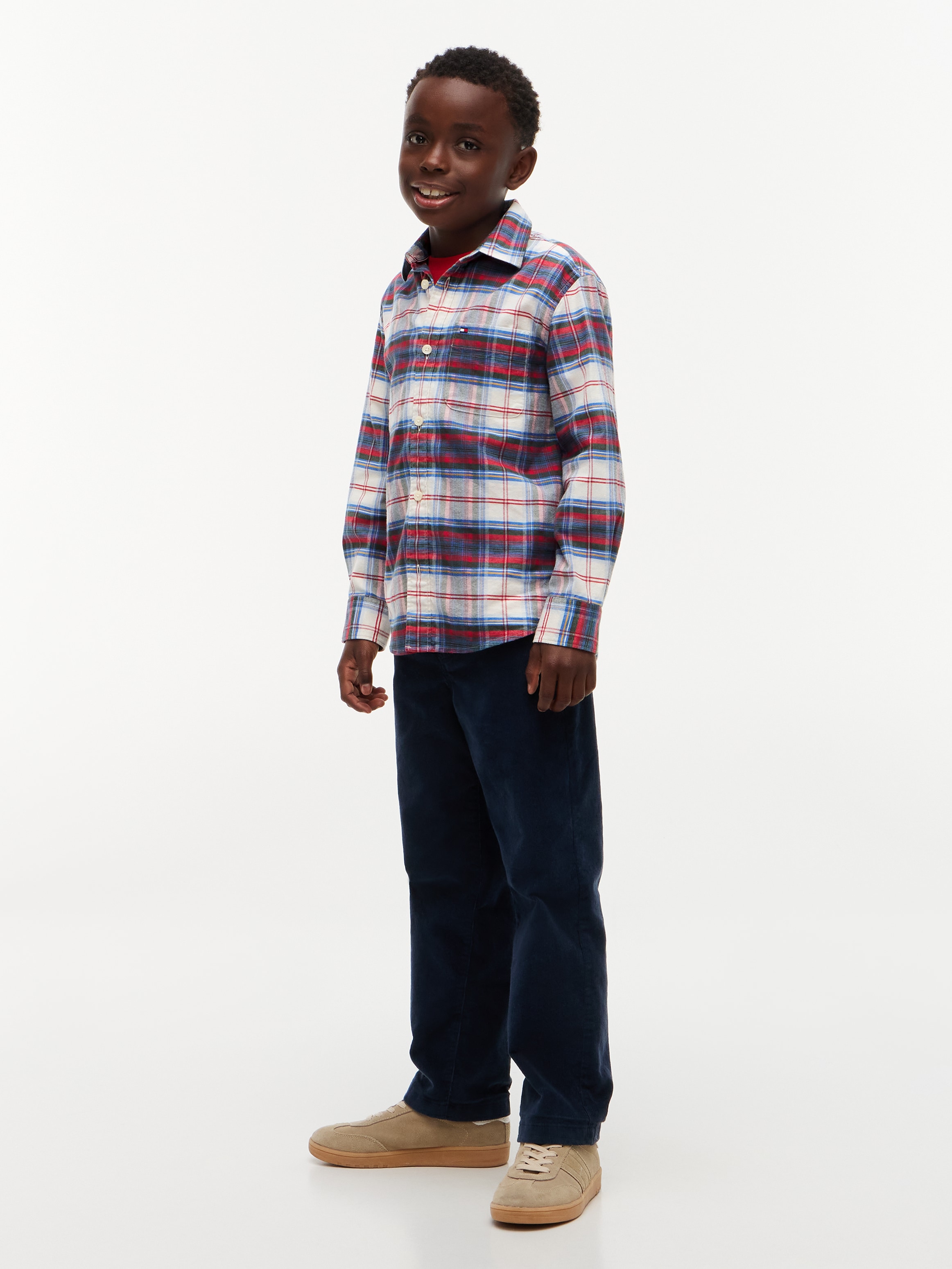 Tommy Hilfiger Chemise à manches longues Design à carreaux, coupe régulière, enfants jusqu'à 16 ans