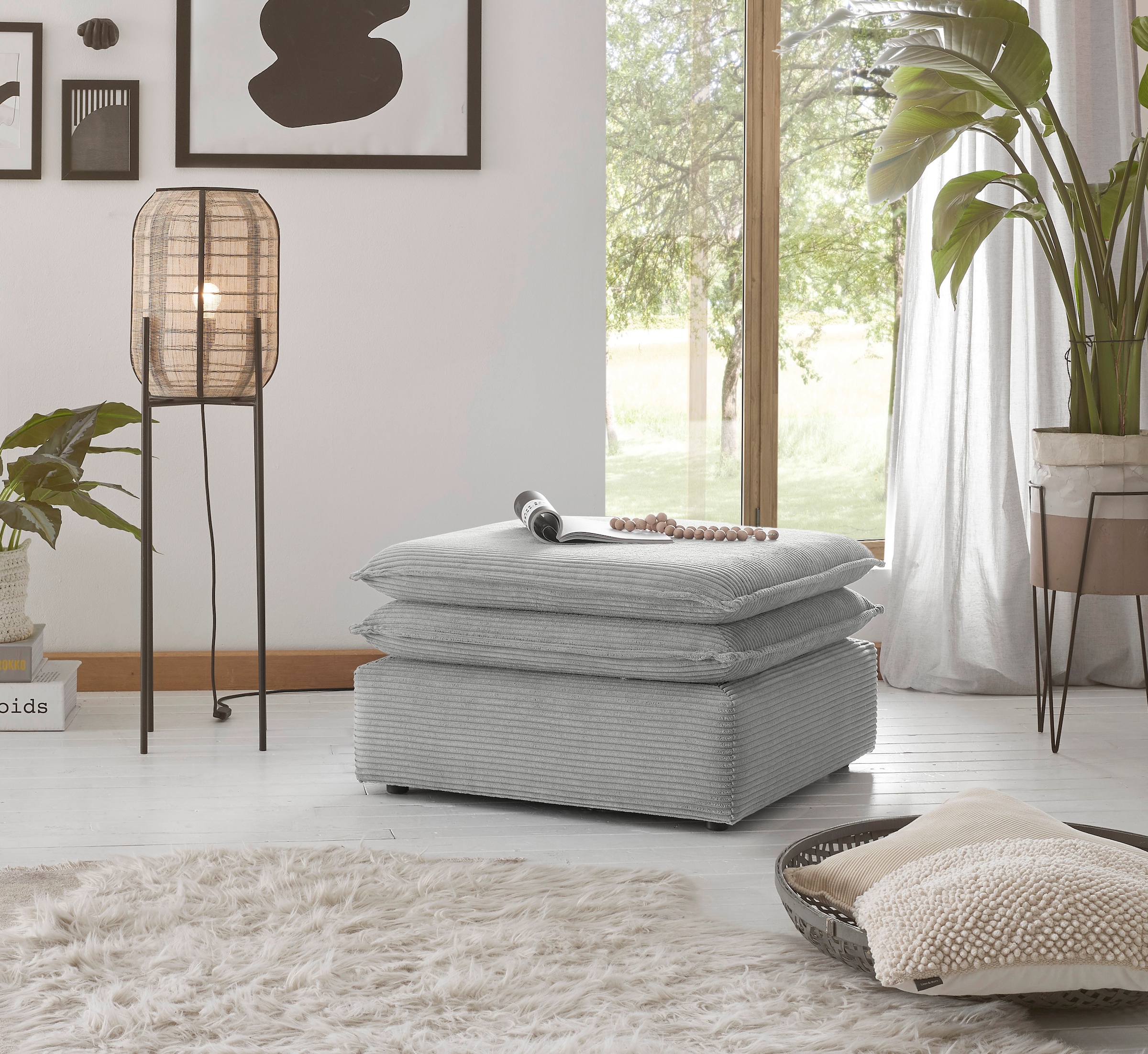 Places of Style Hocker »PIAGGE«, Hochwertiger Cord, passend zum Sessel