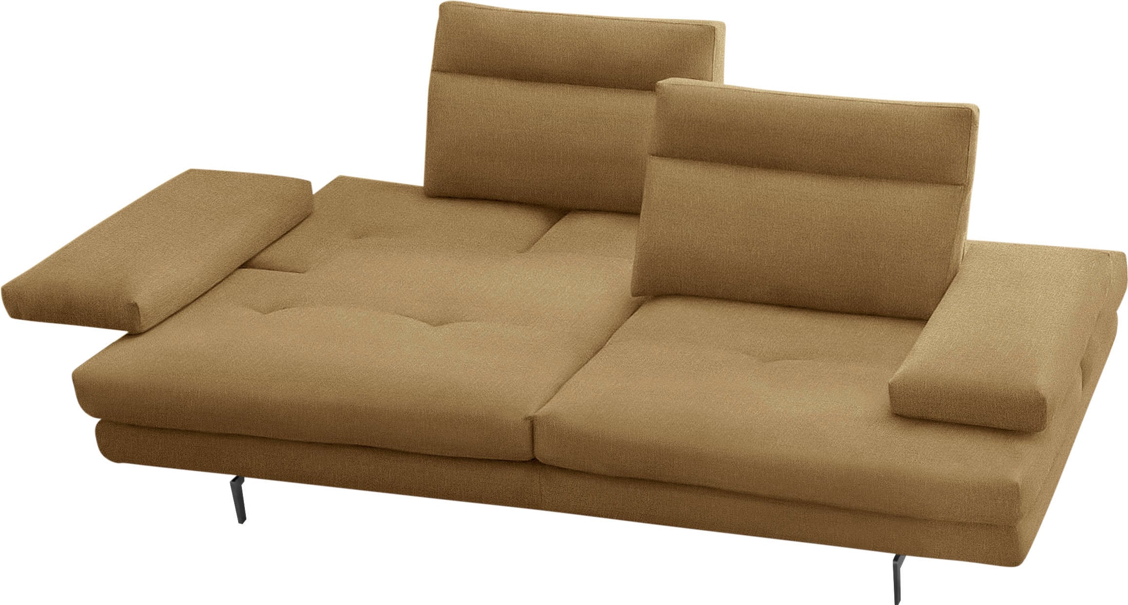 CALIA ITALIA 3-Sitzer »Toby Wing, Designsofa, hochwertige Verarbeitungsdetails, bequem« inkl. Sitztiefenverstellung und Armteilfunktion, Füsse in Schwarz matt