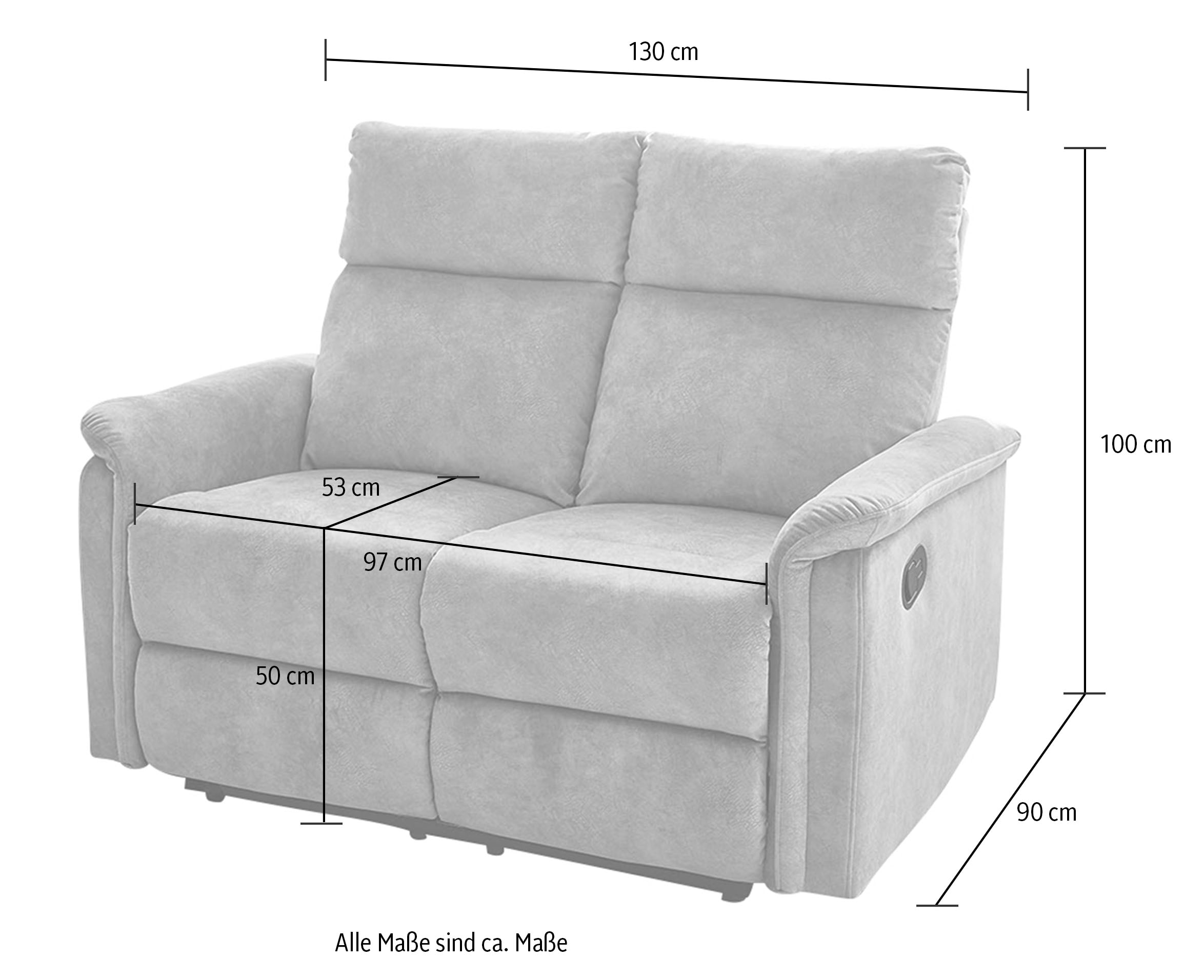 Jockenhöfer Gruppe 2-places »Amrum« Liegefunktion durch halbautomatische Reclinerfunktion, TFK-Polsterung