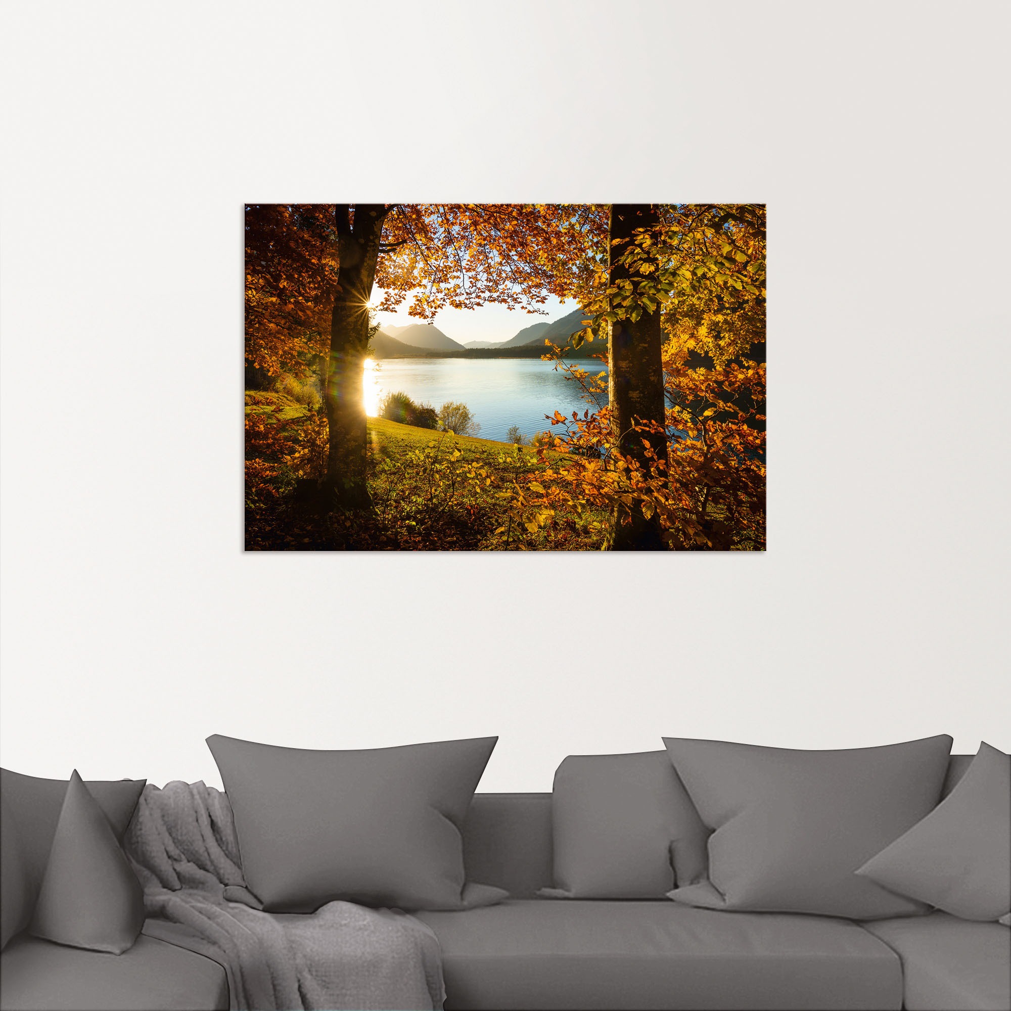 Artland Wandbild »Herbst am Sylvensteinsee« Gewässer 1 Stk. tlg. als Alubild, Leinwandbild in verschied. Grössen