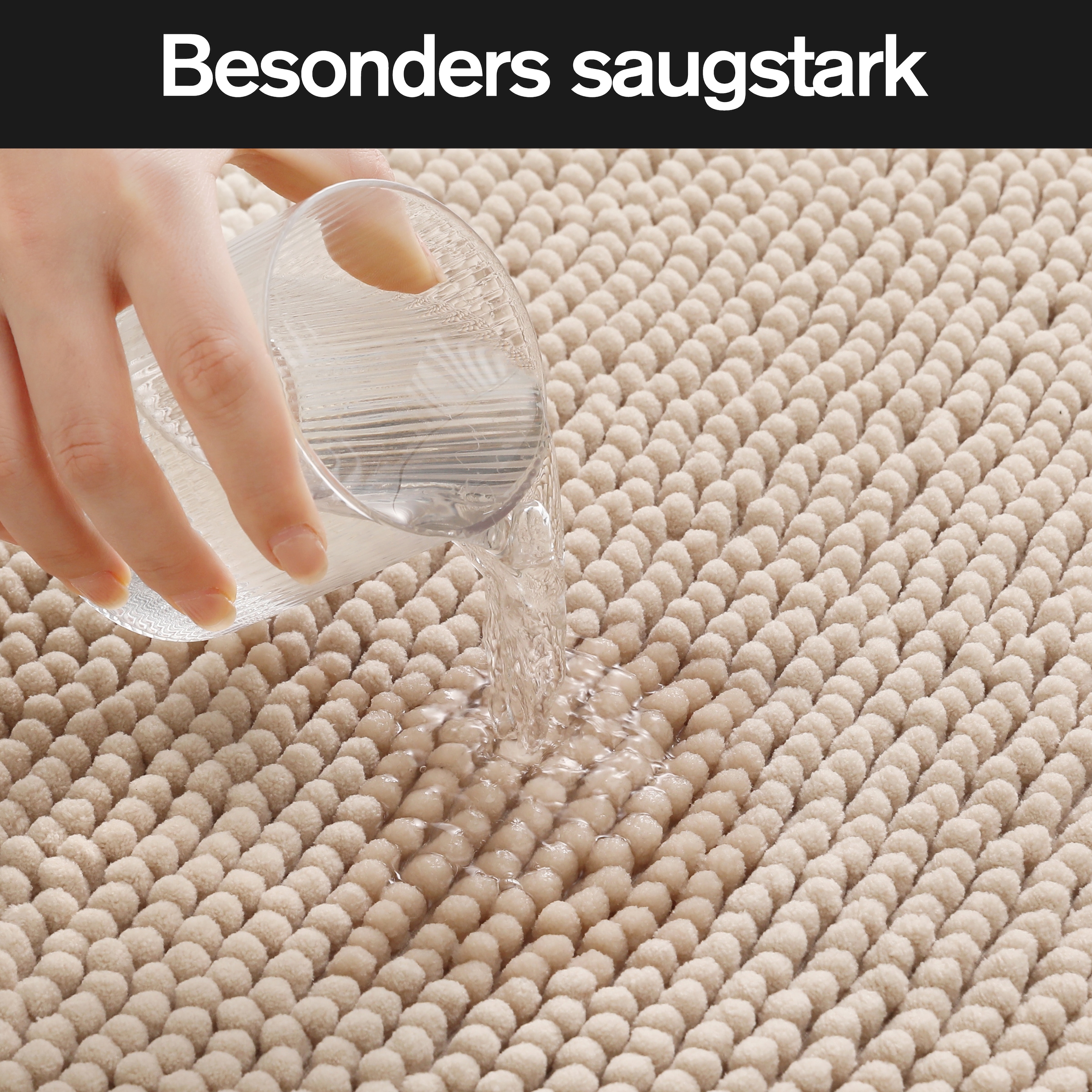 GOODproduct Tapis de bain »Vanessa Chenille, Badvorleger, Badezimmer Teppich, Duschvorleger« Höhe 15 mm Uni Farben, besonders weich