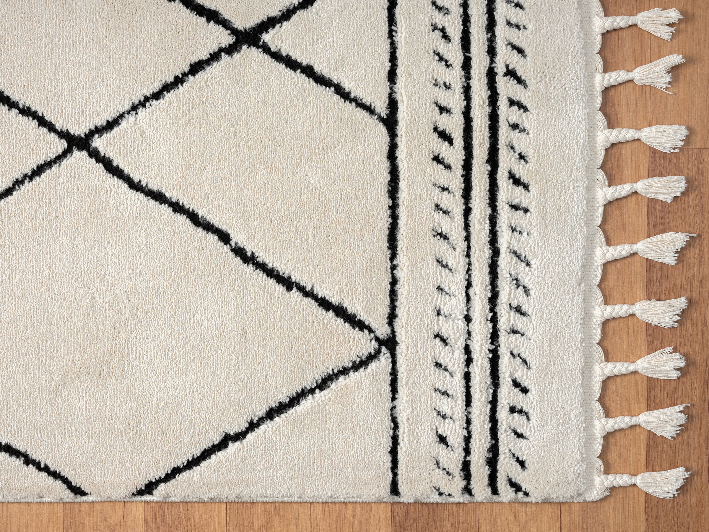 Myflair Möbel & Accessoires Hochflor-Teppich »Moroccan Design Lagerräumung«, rechteckig, 24 mm Höhe, modern, marokkanisches Design, Rauten Muster, weich durch Hochflor