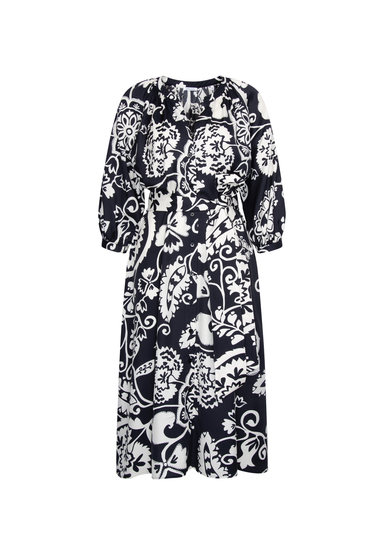 seidensticker Blusenkleid 3/4 V-Neck Uni