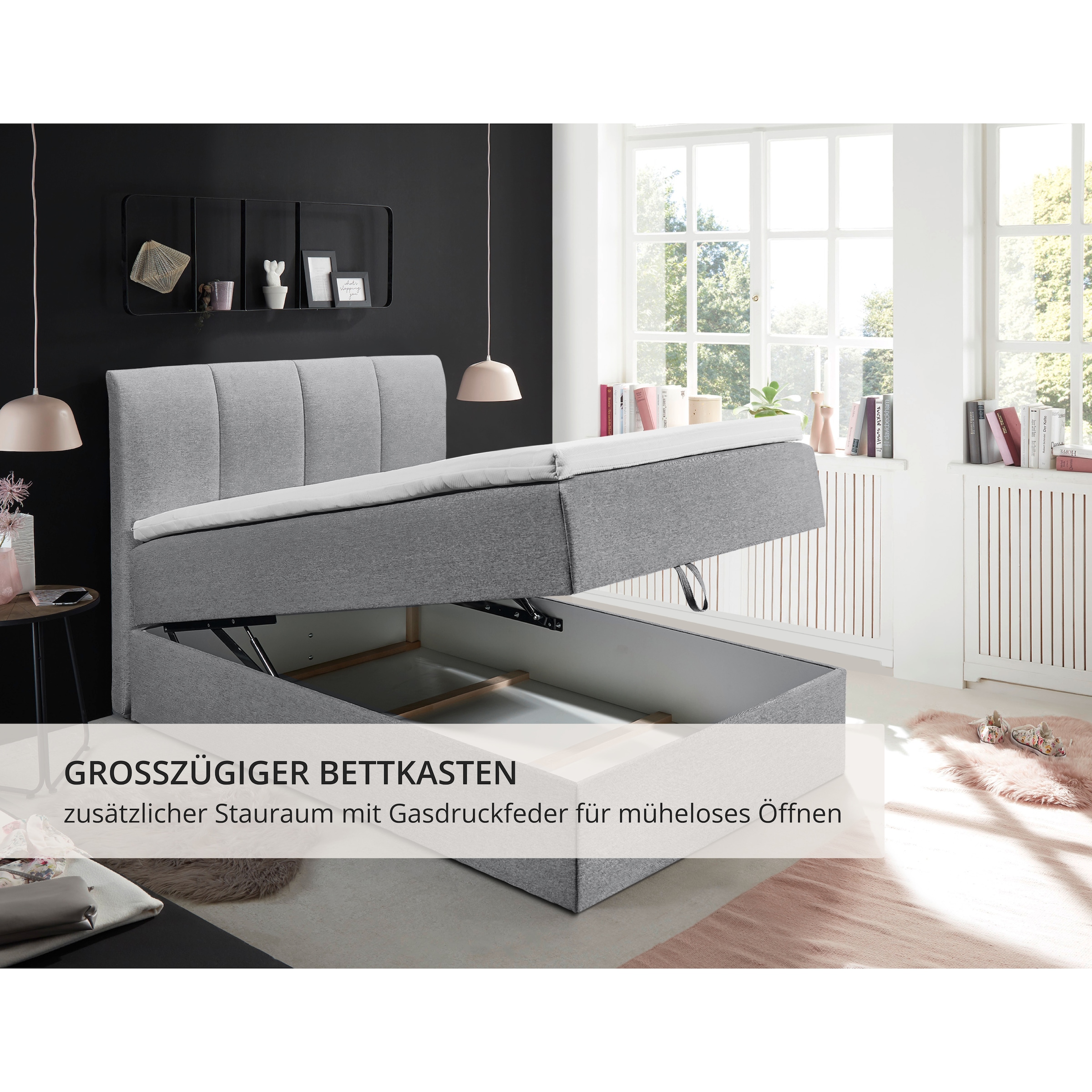 ED EXCITING DESIGN Boxbett »"Granada" OTTOs Choice, Topseller inkl. Bettkasten und Topper« erhältlich in den Grössen 120x200cm & 180x200cm