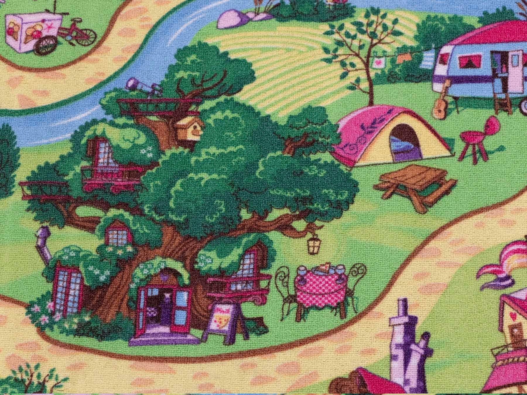 Primaflor-Ideen in Textil Kinderteppich »Spielteppich CANDY TOWN«, rechteckig, 6,5 mm Höhe, Kurzflor, Strassen-Spiel-Teppich, Kinderzimmer