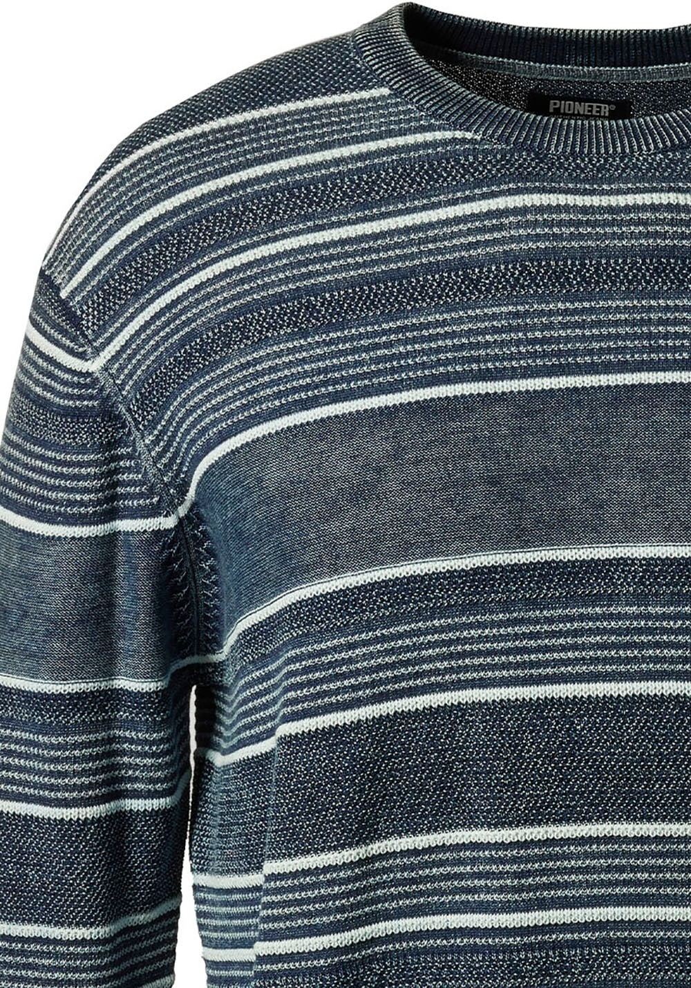Pioneer Authentic Jeans Pull à col rond , in melierter Ringeloptik
