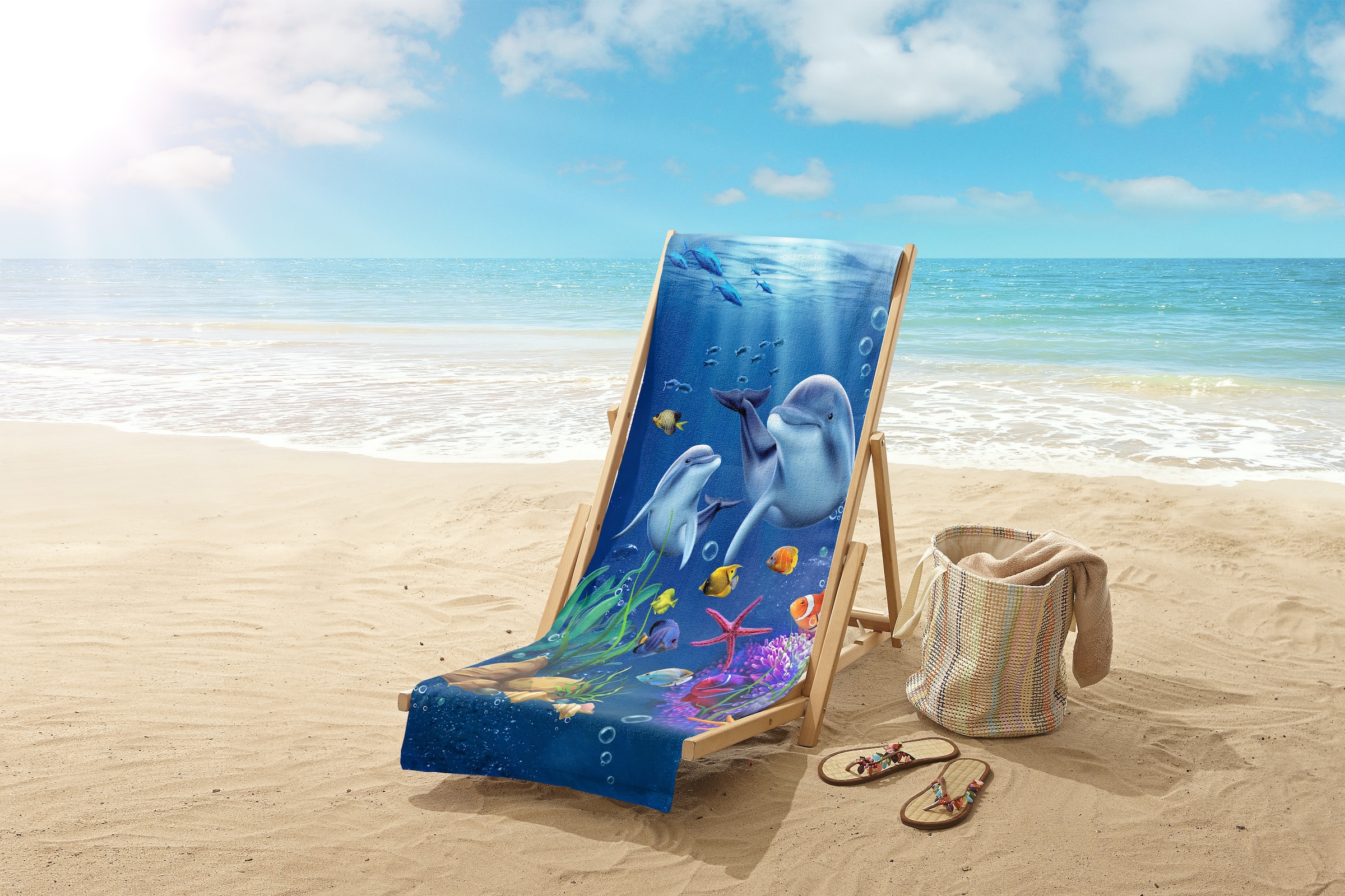 good morning Serviette de plage »Mare« Kinder Strandtuch, Mikrofaser, Velours, saugfähig, weich, leicht, bunt