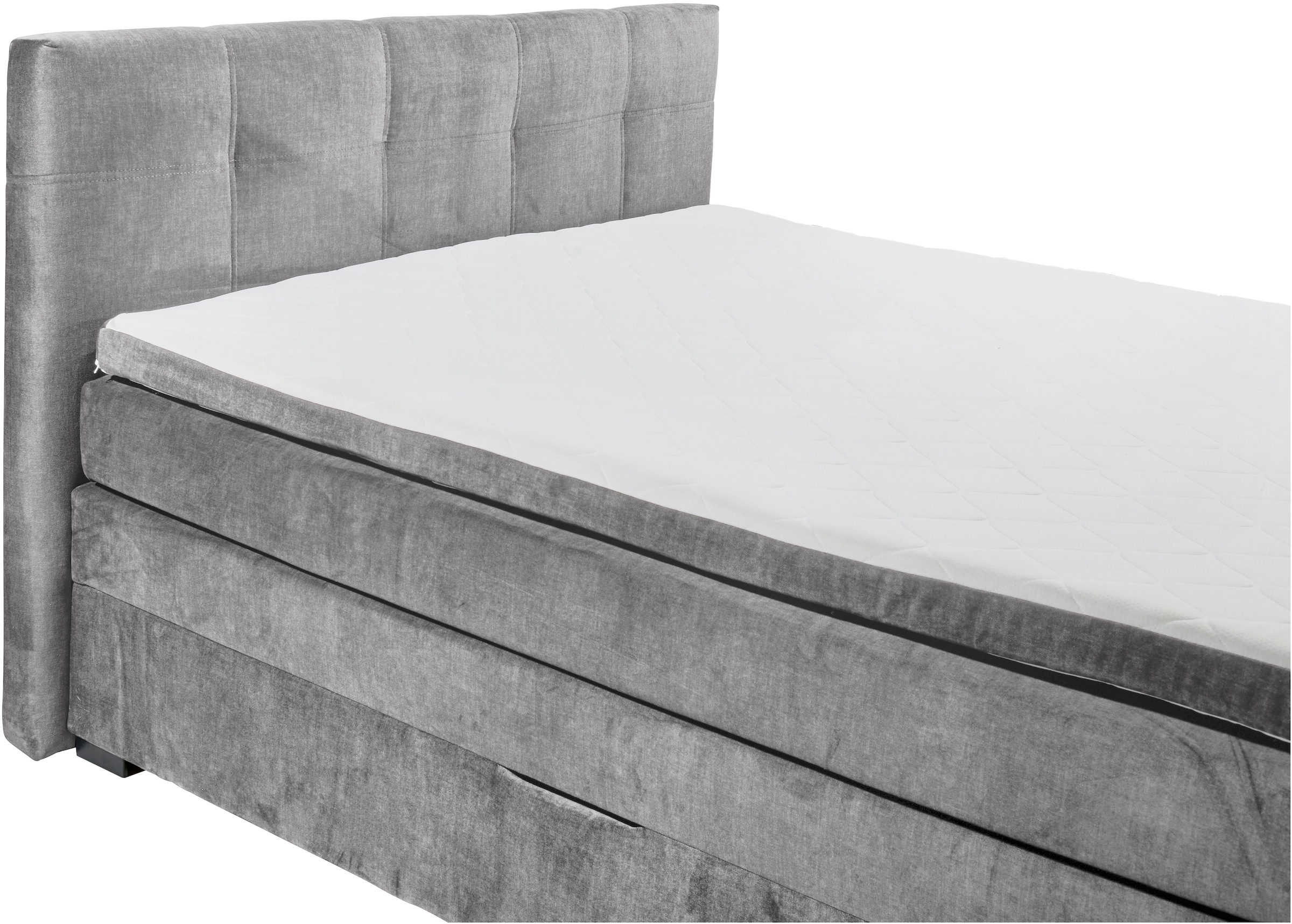 ED EXCITING DESIGN Boxspringbett »Fanes mit Komforteinstiegshöhe von 73cm«, erhältlich in 180x200cm, inkl. Bettkasten und 7cm Visco-Topper