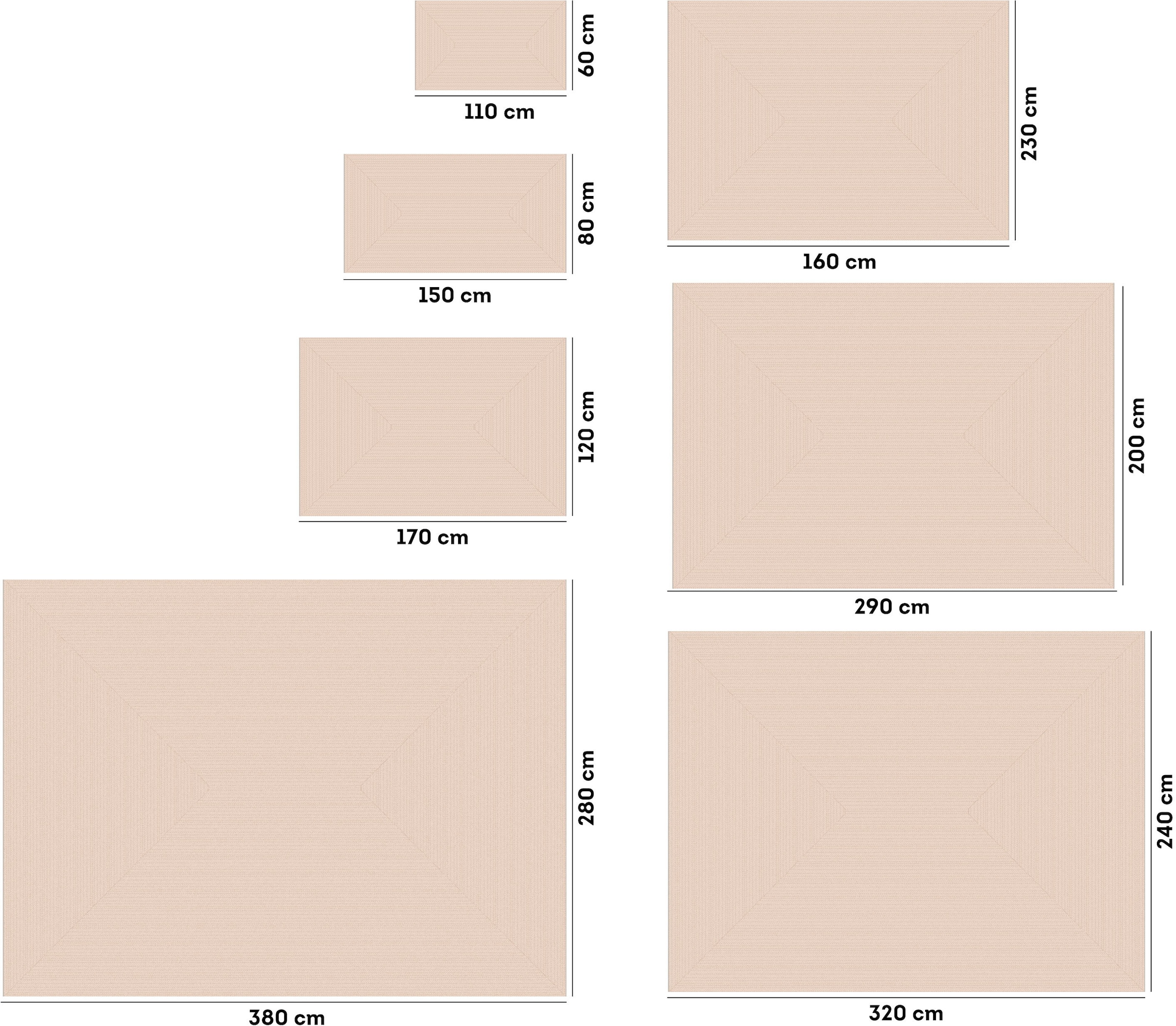 GOODproduct Tapis »Aliv, Fischgräten-Design auch für Balkon und Terrasse« Rectangulaire 3 mm Höhe In- und Outdoor geeignet, Wetterfest & UV-beständig