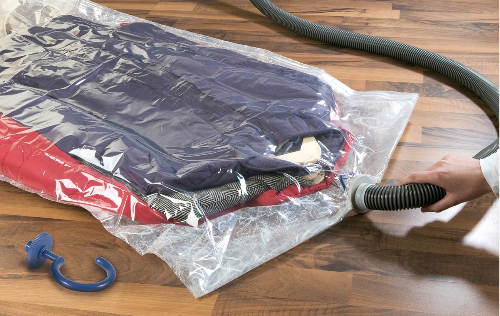 WENKO Kleidersack »Vakuum Grösse L & XL«, (Set, 2 St.), Vakuumbeutel für Kleidung, platzsparend im Kleiderschrank