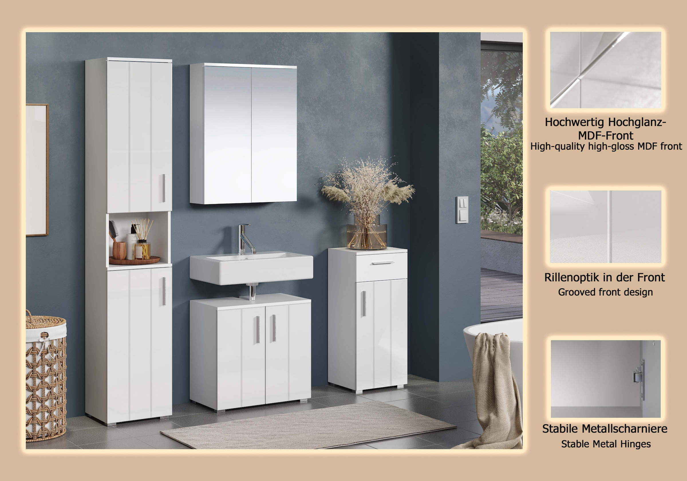 welltime Ensemble de salle de bains »Prag« Set, 4 cuis tlg.