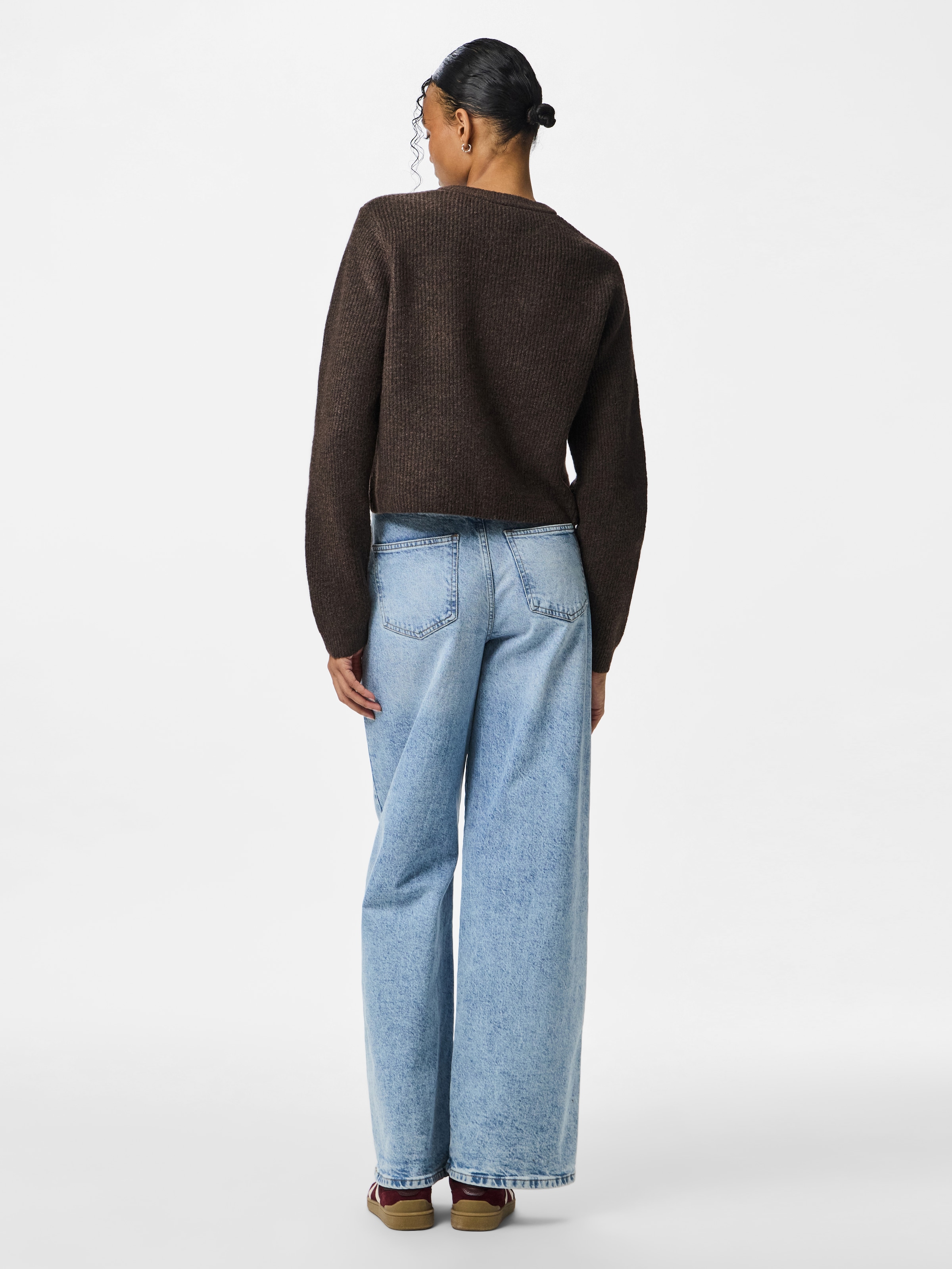 pieces Strickjacke »PCSILLY LS O-NECK KNIT CARDIGAN NOOS BC« Materialmix, regular fit