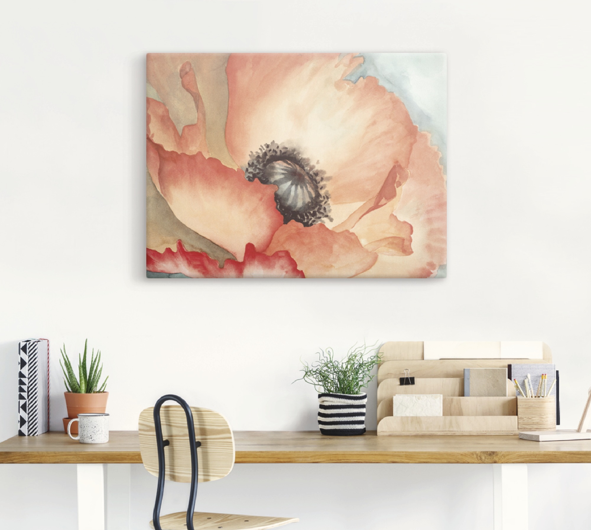Artland Wandbild »Wasserfarben Mohn II«, Blumen, (1 St.), als Leinwandbild in verschied. Grössen