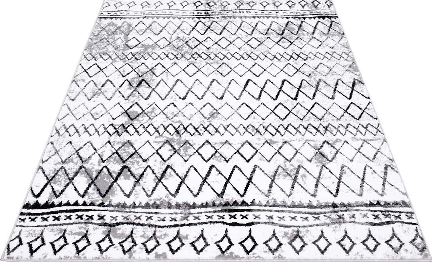 Carpet City Teppich »Timeless 7547« rechteckig 6 mm Höhe Kurzflor, Modern, Zickzack-Muster, ideal für Wohnzimmer & Schlafzimmer